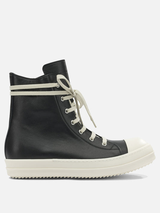 High top sneakers 100% cow leather - 100% thermoplastic rubber  Black - Rick Owens Men | VIETTI Online Store 
