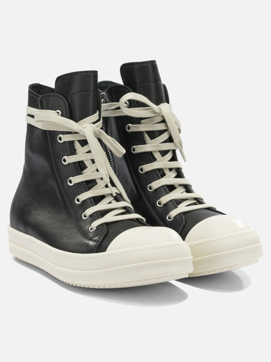 High top sneakers 100% cow leather - 100% thermoplastic rubber  Black - Rick Owens Men | VIETTI Online Store | 2
