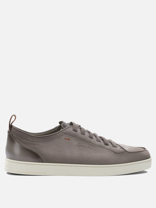 Low top sneakers 100% leather  Beige - Santoni Men | PLP | VIETTI Online Store 
