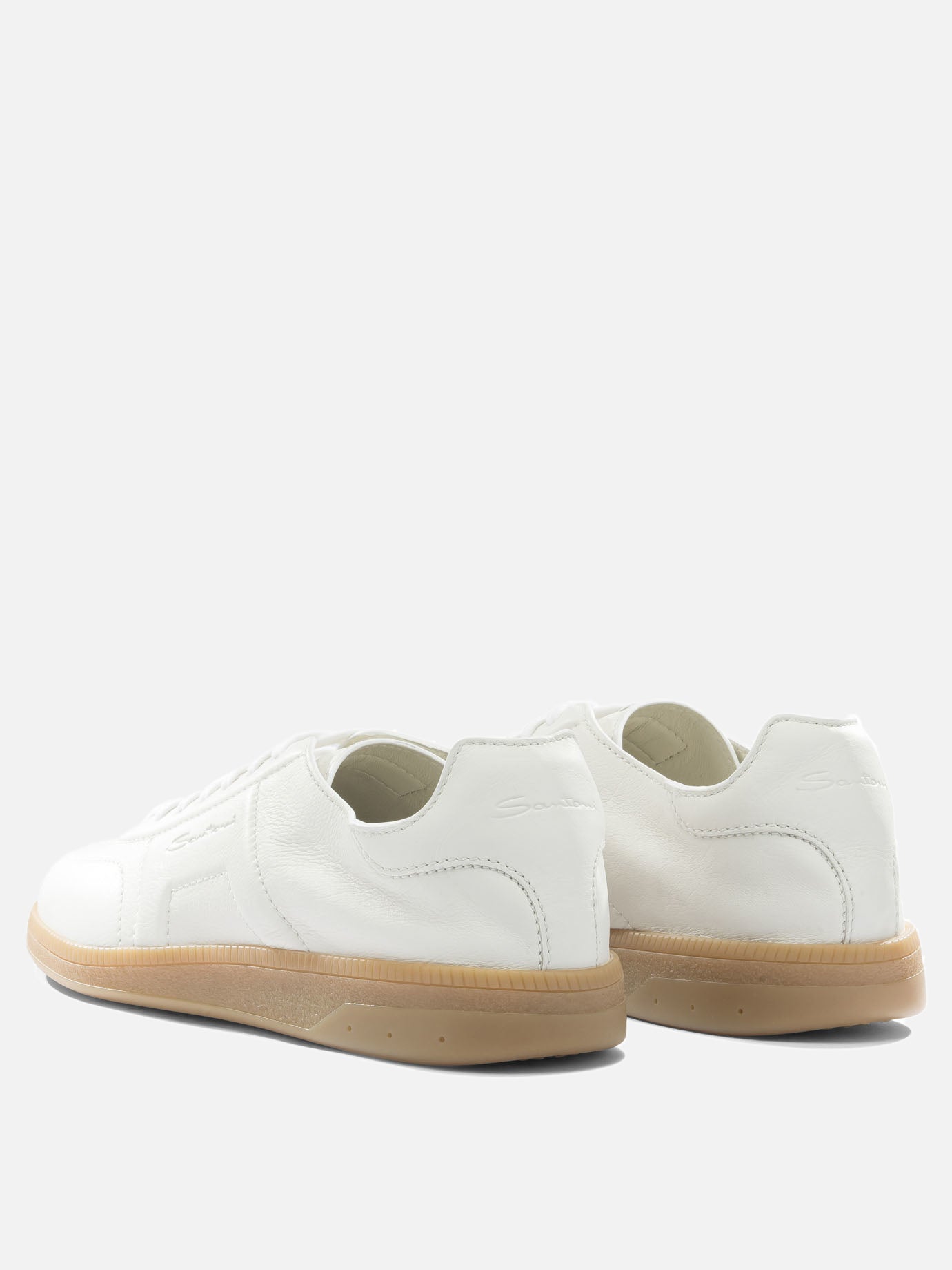 Low top sneakers 100% leather - 100% rubber  White - Santoni Men | PDP | VIETTI Online Store | Zoom-Modal_4
