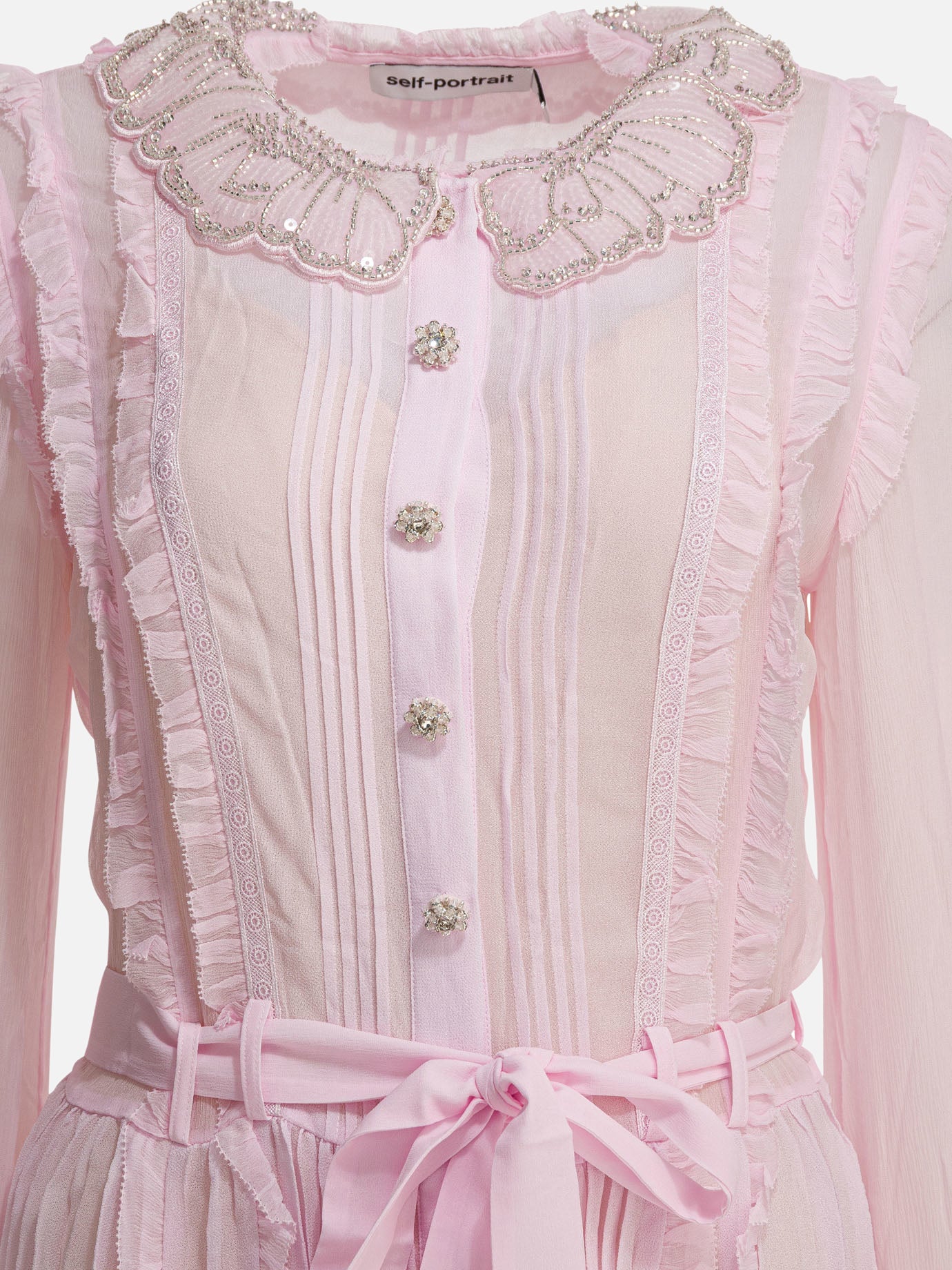 Midi dresses Solid colour  Pink - Self-portrait Women | PDP | VIETTI Online Store | thumbnail_3