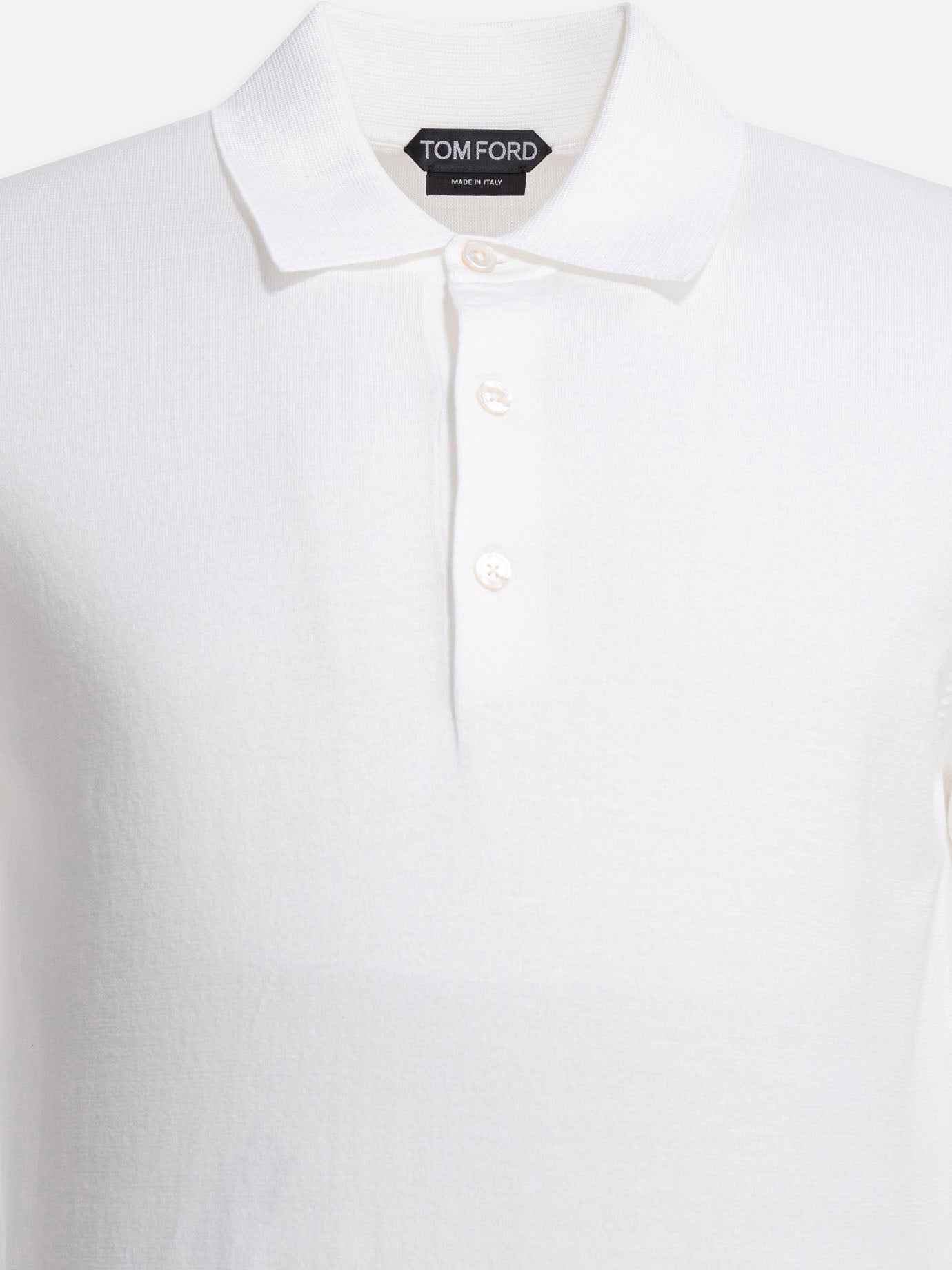Polo shirts with buttons Solid colour  White - Tom Ford Men | PDP | VIETTI Online Store | thumbnail_3
