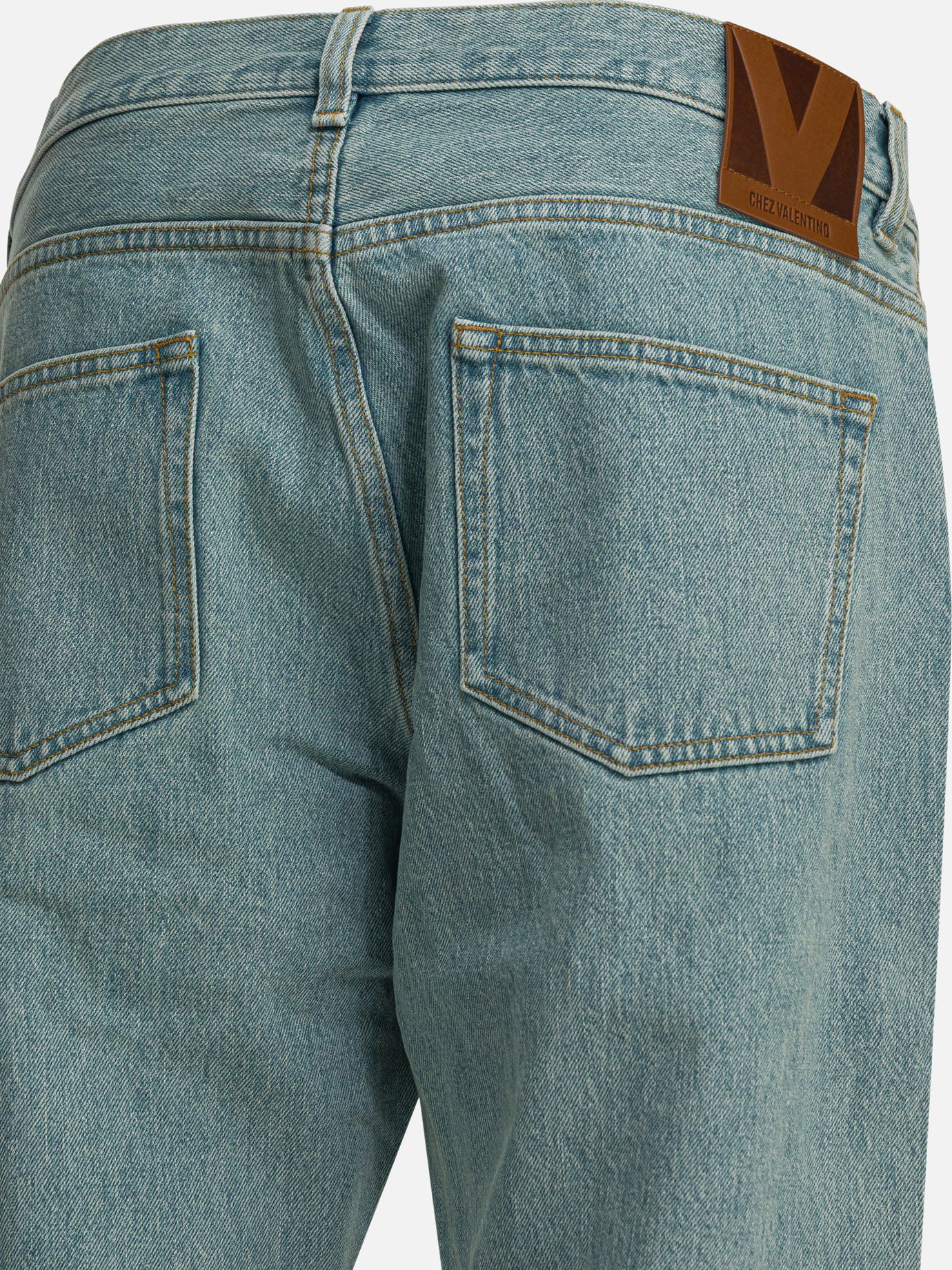Straight-leg jeans 100% cotton  Light blue - Valentino Men | PDP | VIETTI Online Store | Zoom-Modal_4
