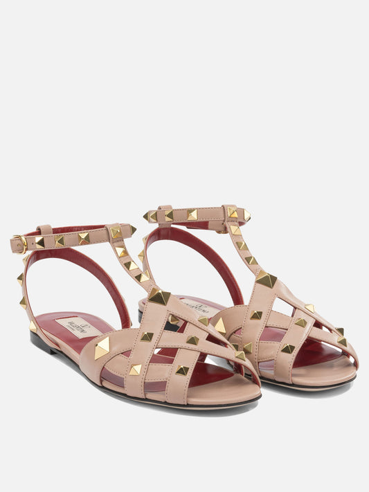 Flat sandals 100% leather  Pink - Valentino Garavani Women | PDP | VIETTI Online Store | 2
