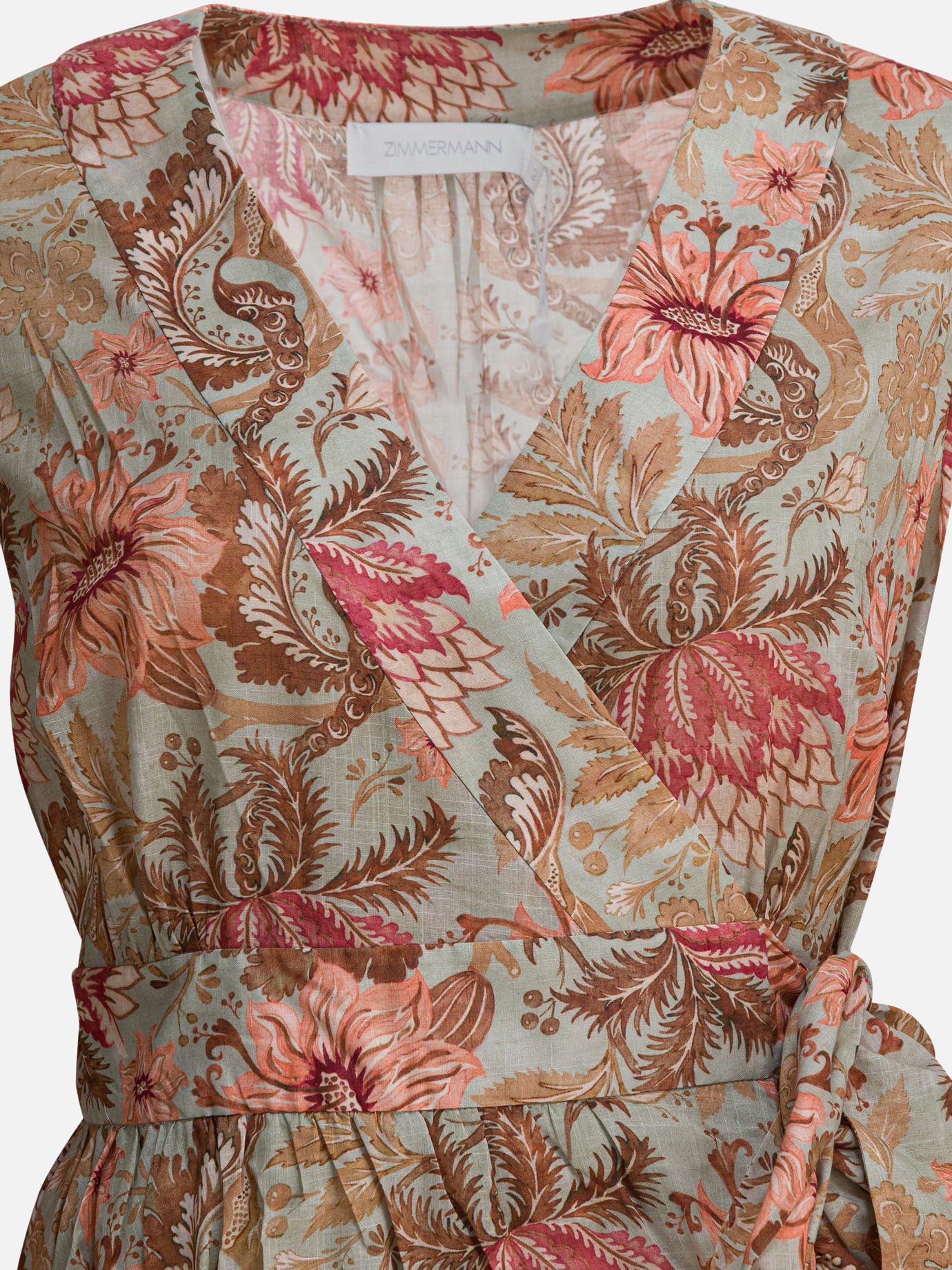 Mini dresses Floral  Green - Zimmermann Women | PDP | VIETTI Online Store | thumbnail_3