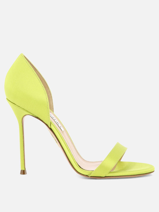 Heeled sandals 70% viscosa 28% seta - 100% cuoio  Green - Aquazzura Women | PLP | VIETTI Online Store 
