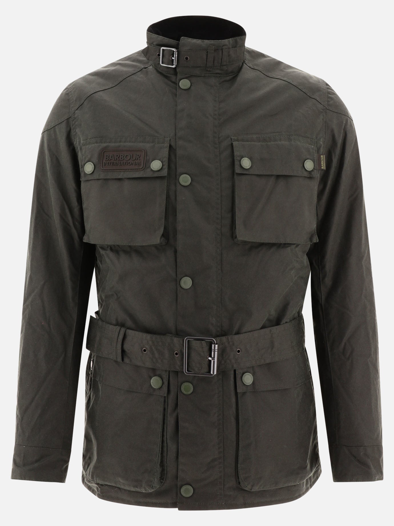 Quilted & Utility Jackets 100% waxed cotton  Green - Barbour International Men | PDP | VIETTI Online Store | thumbnail