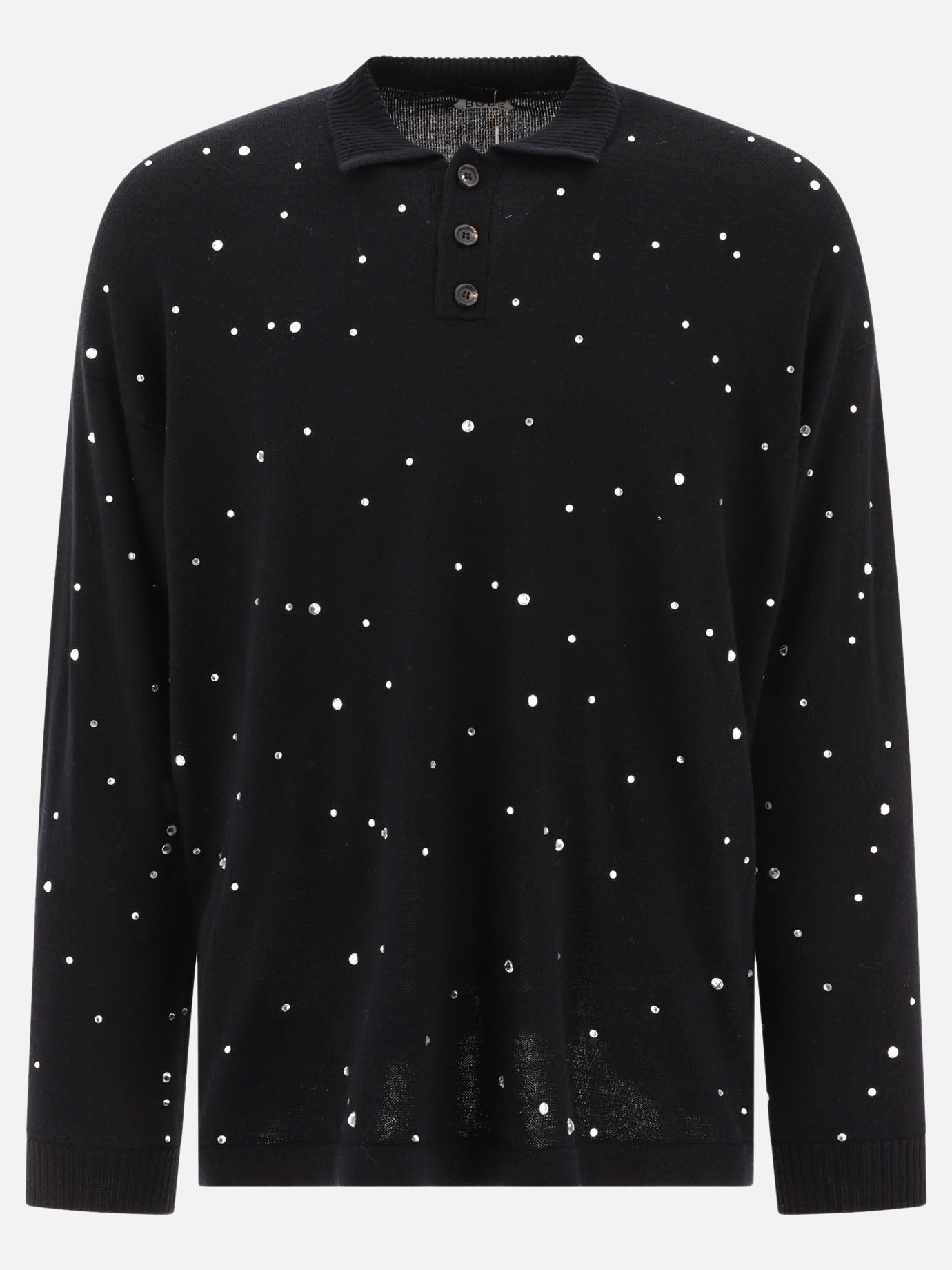 Polo shirts with buttons 100% merino wool  Black - Bode Men | PDP | VIETTI Online Store | thumbnail