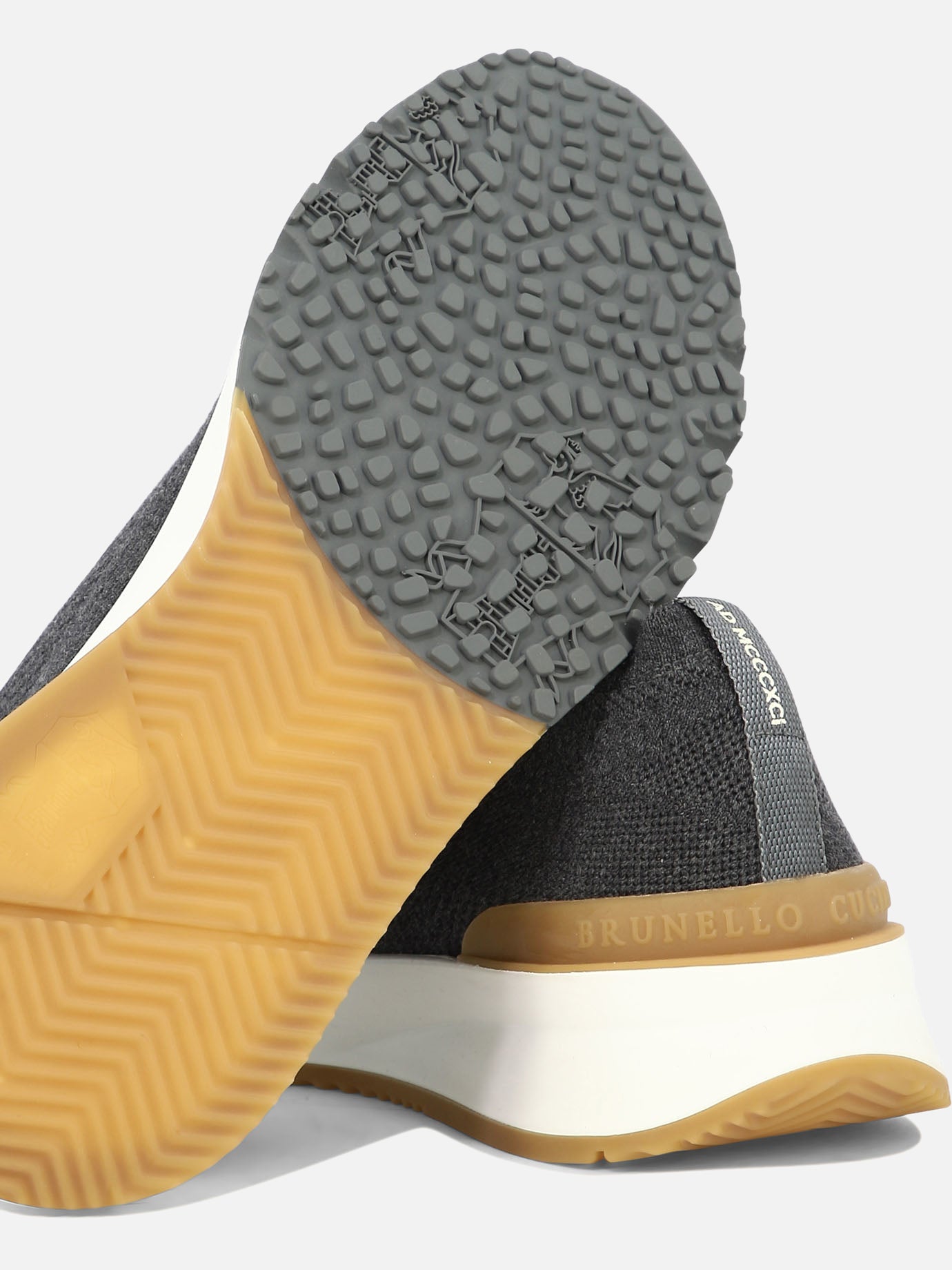 Low top sneakers 100% lana - 100% gomma  Grey - Brunello Cucinelli Men | PDP | VIETTI Online Store | thumbnail_5