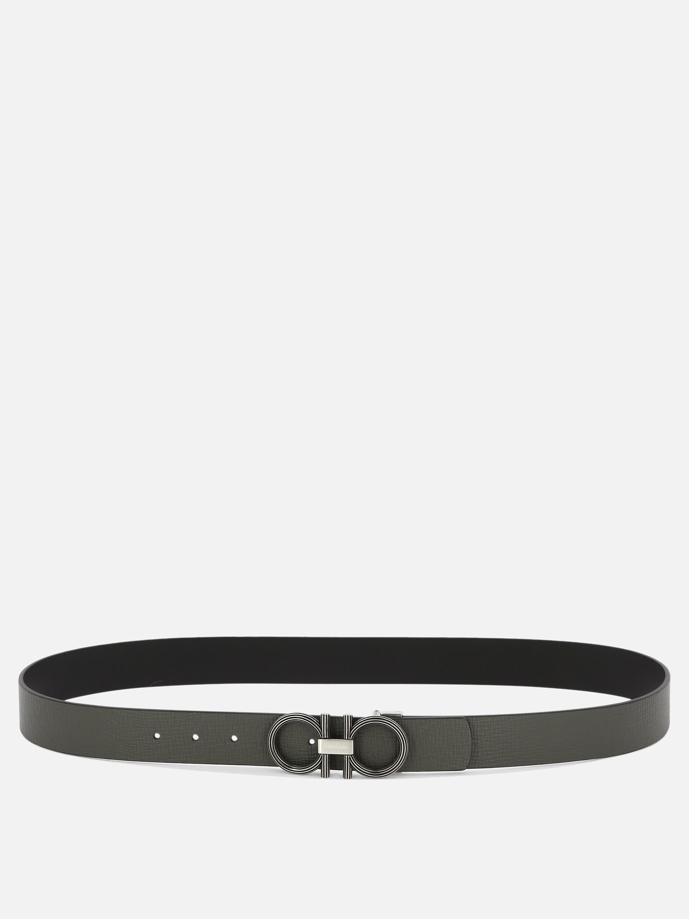 Leather belts 0764849  Grey - Ferragamo Men | PDP | VIETTI Online Store | Zoom-Modal
