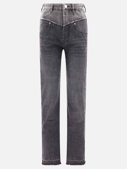 Straight-leg jeans 100% cotone  Black - Isabel Marant Women | PLP | VIETTI Online Store 
