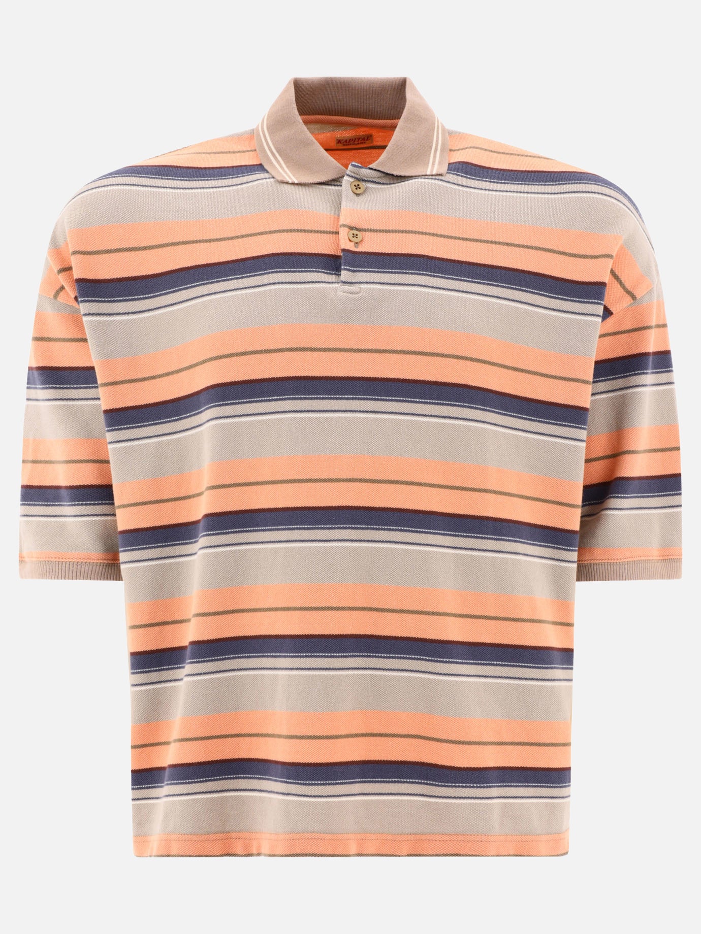 Polo shirts with buttons 100% cotone  Orange - KAPITAL Men | PDP | VIETTI Online Store | thumbnail