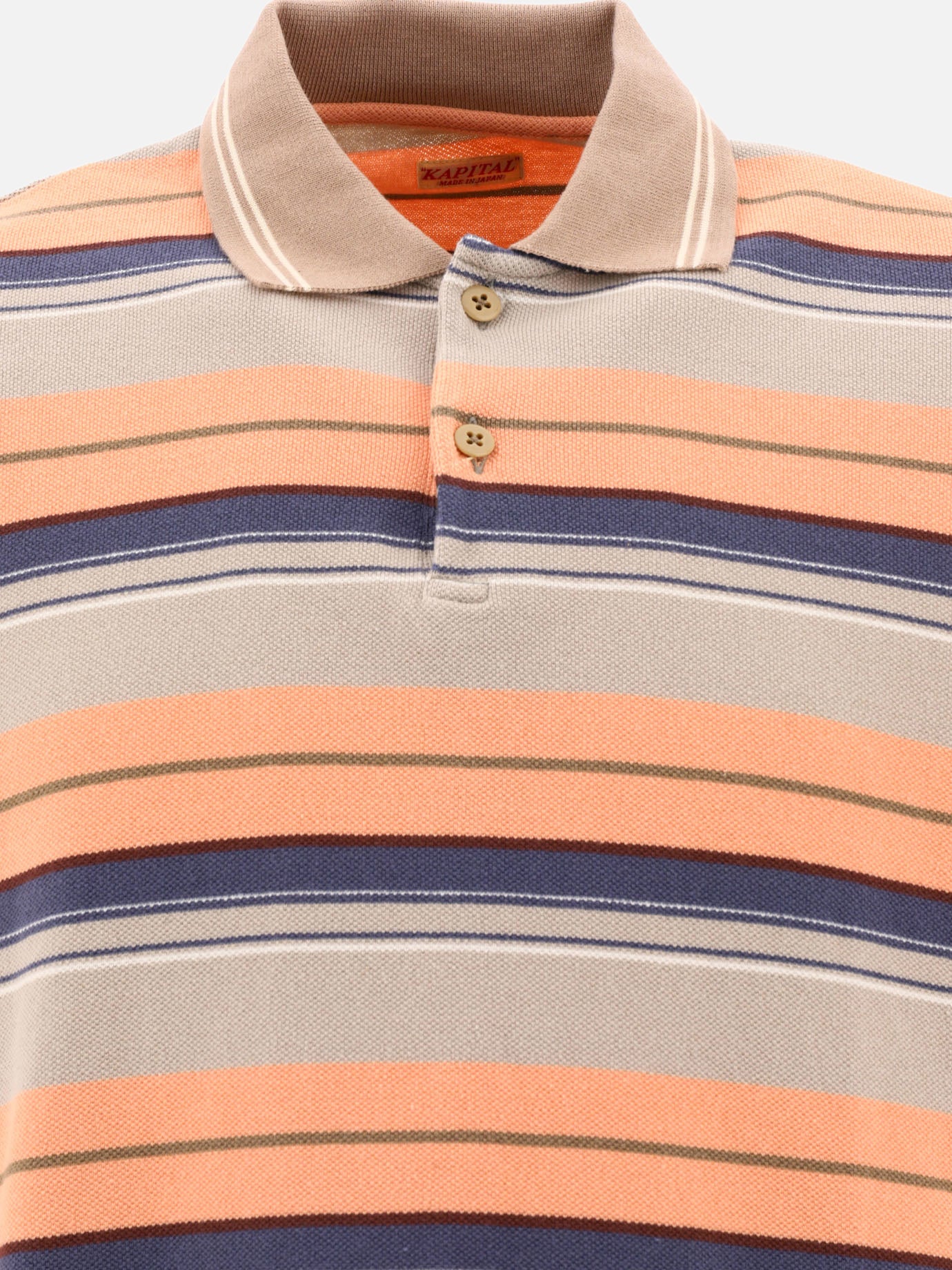 Polo shirts with buttons 100% cotone  Orange - KAPITAL Men | PDP | VIETTI Online Store | Zoom-Modal_3
