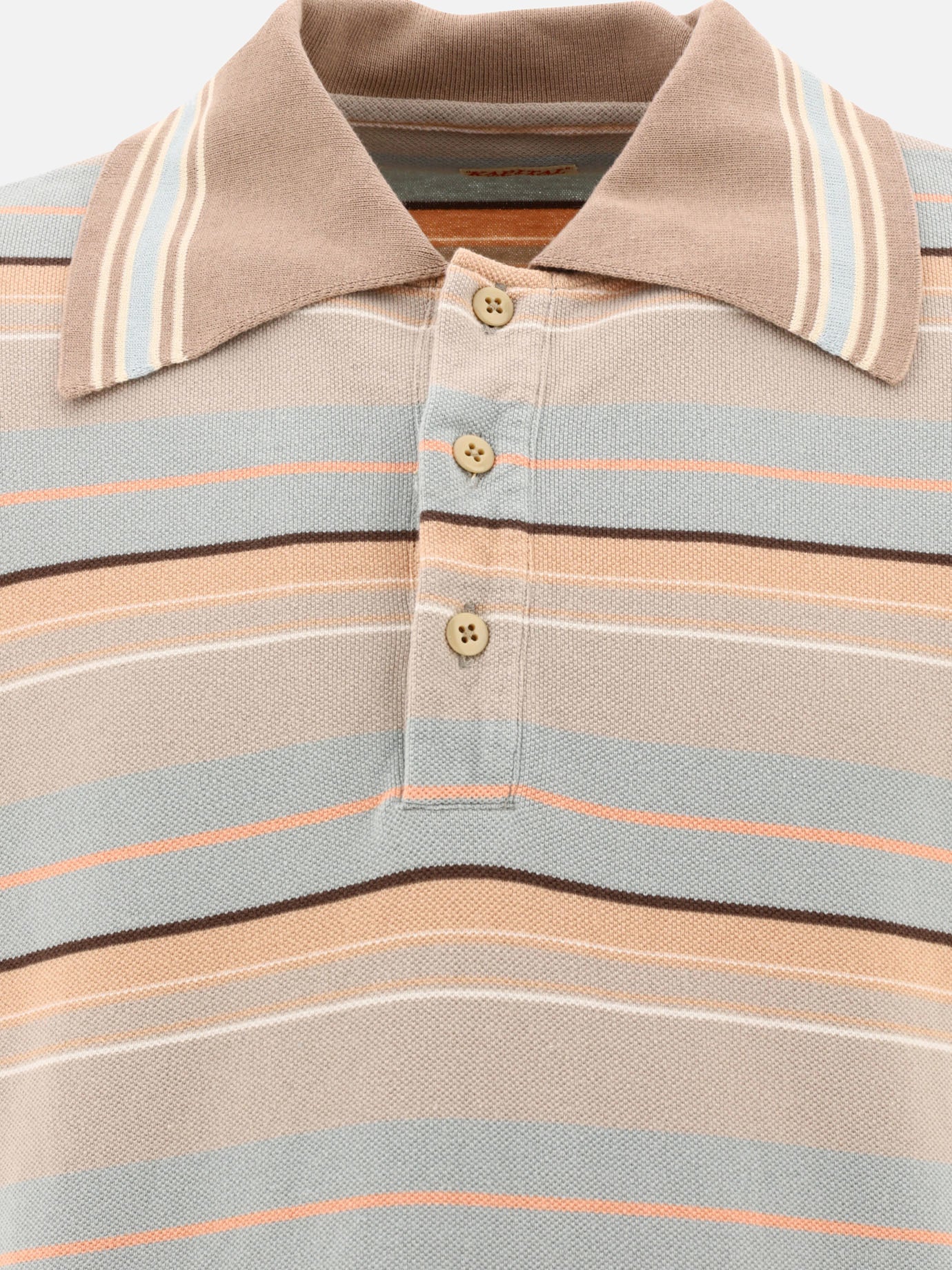 "Multi-border Kanoko BOX" polo shirt