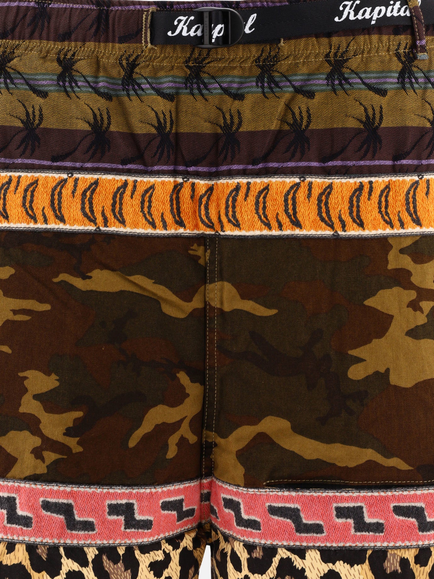 Drawstring shorts 85% cotone 15% lino  Brown - KAPITAL Men | PDP | VIETTI Online Store | thumbnail_3