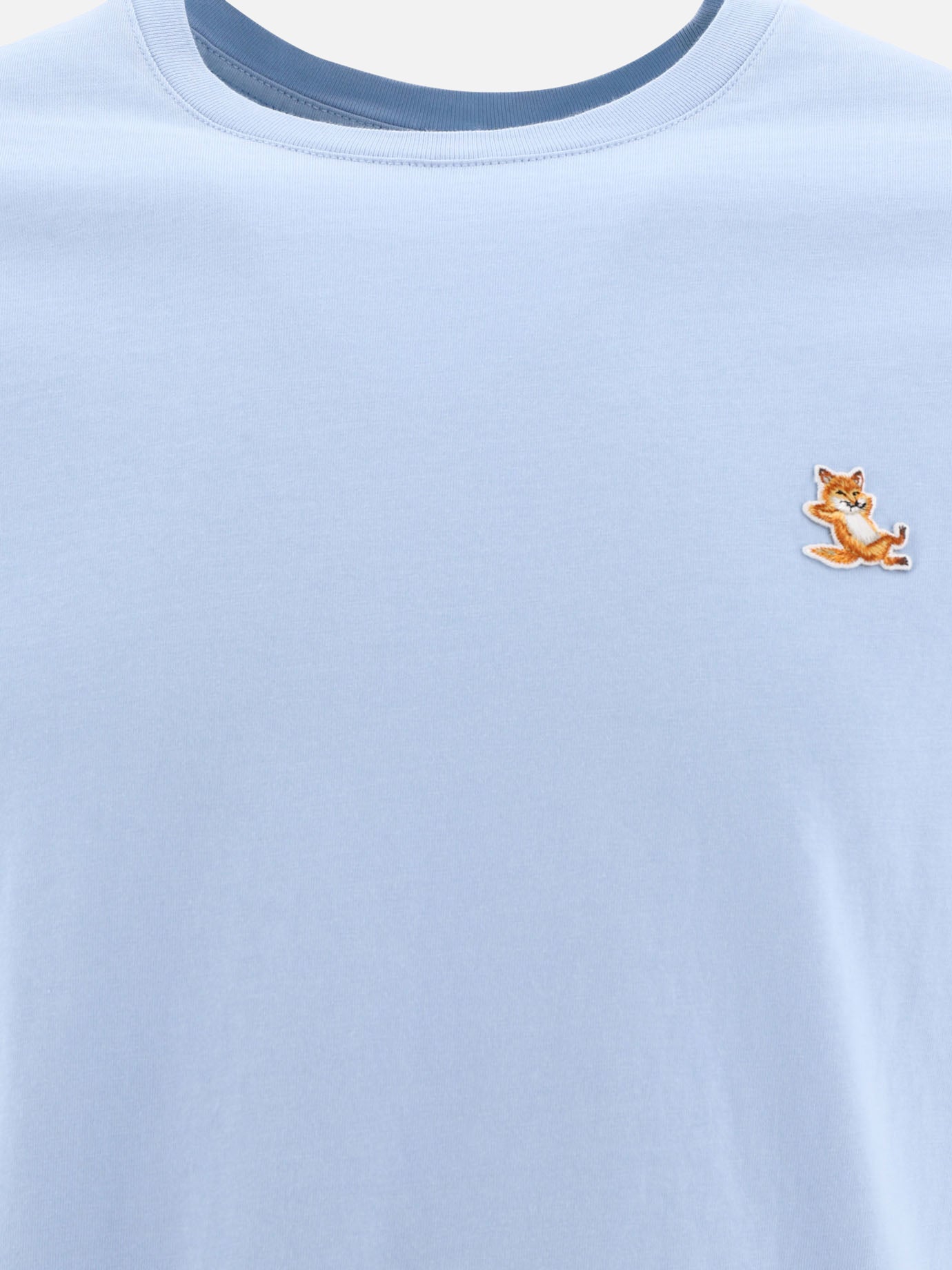 Crewneck t-shirts 100% cotton  Light blue - Maison Kitsuné Men | PDP | VIETTI Online Store | Zoom-Modal_3

