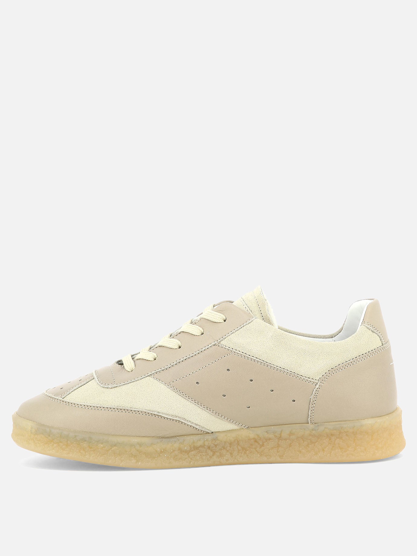 Low top sneakers 100% leather - 100% rubber  White - MM6 Maison Margiela Men | PDP | VIETTI Online Store | thumbnail_3