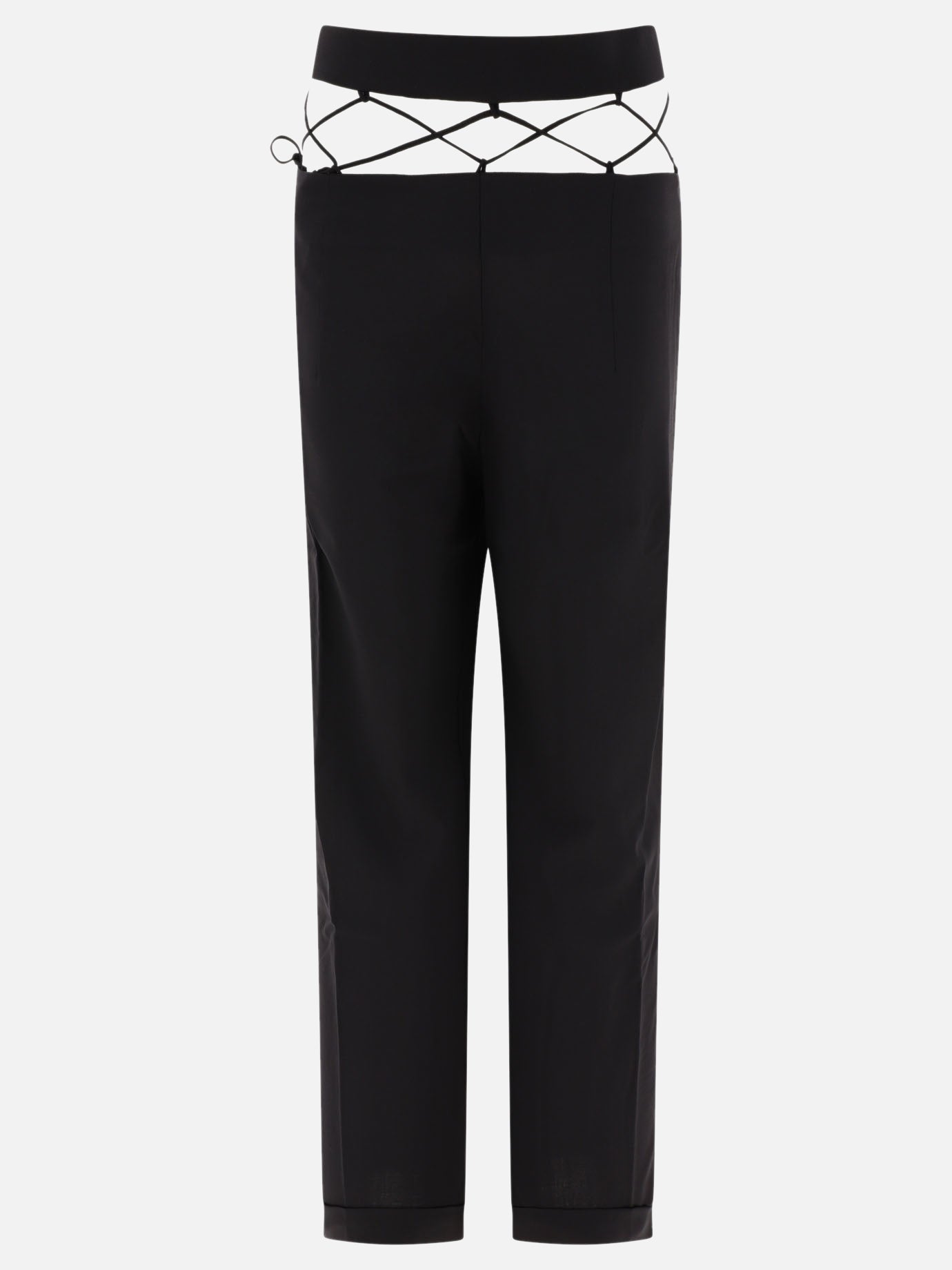 Tailored trousers with laced waistband