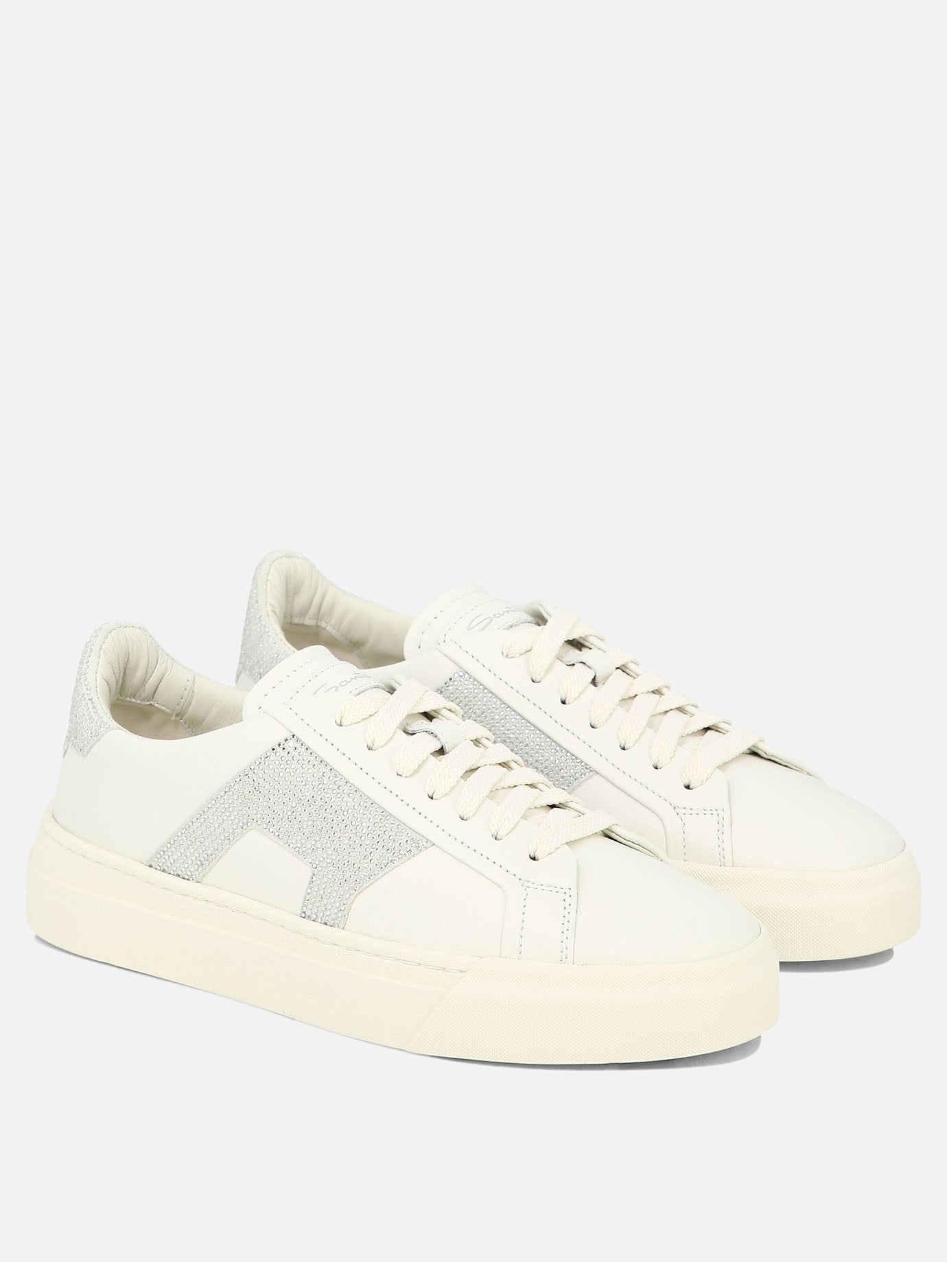 Low top sneakers 100% leather - 100% rubber  White - Santoni Women | PDP | VIETTI Online Store | thumbnail_2