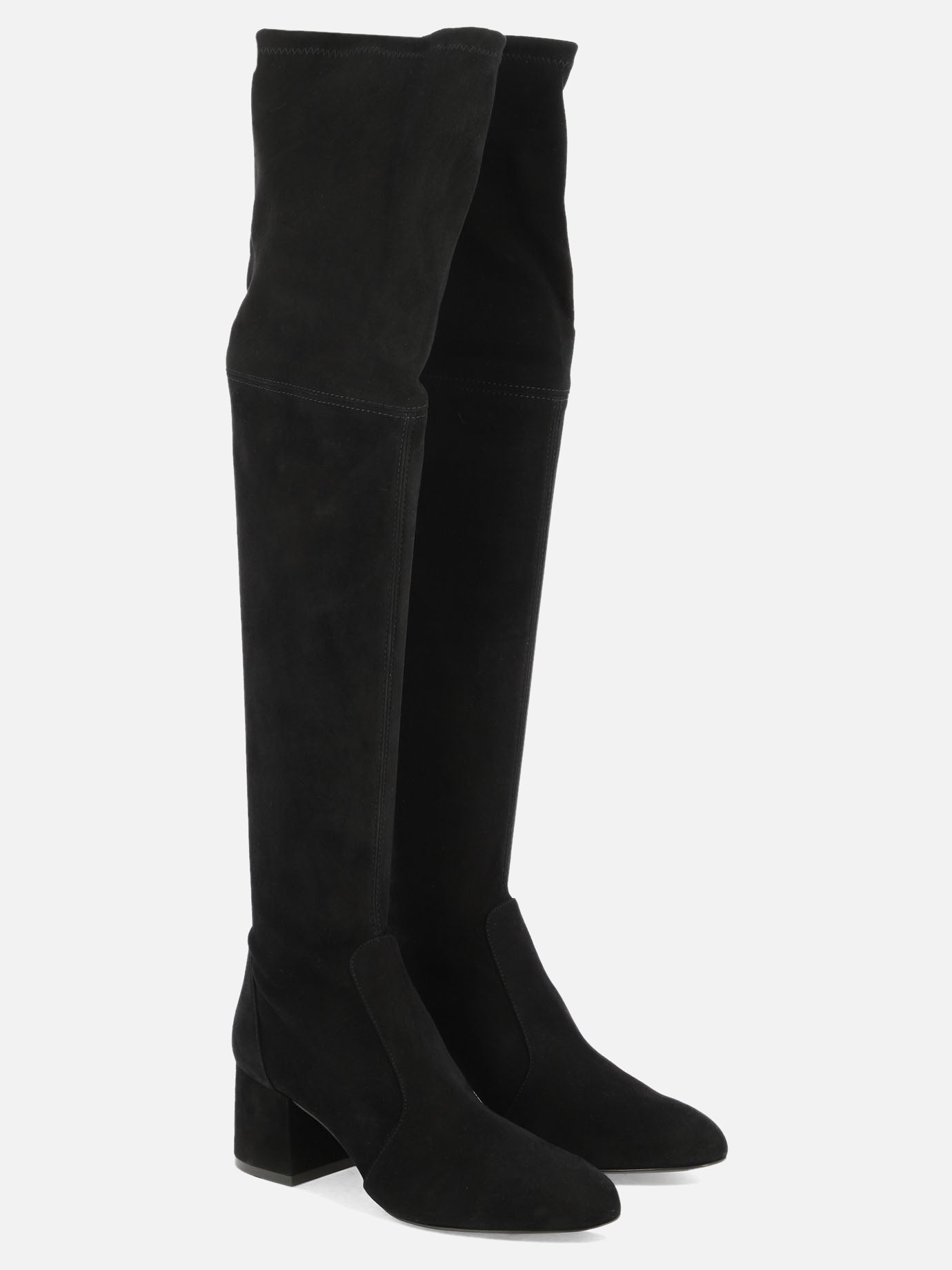 Over the knee 100% suede - 100% leather  Black - Stuart Weitzman Women | PDP | VIETTI Online Store | Zoom-Modal_2

