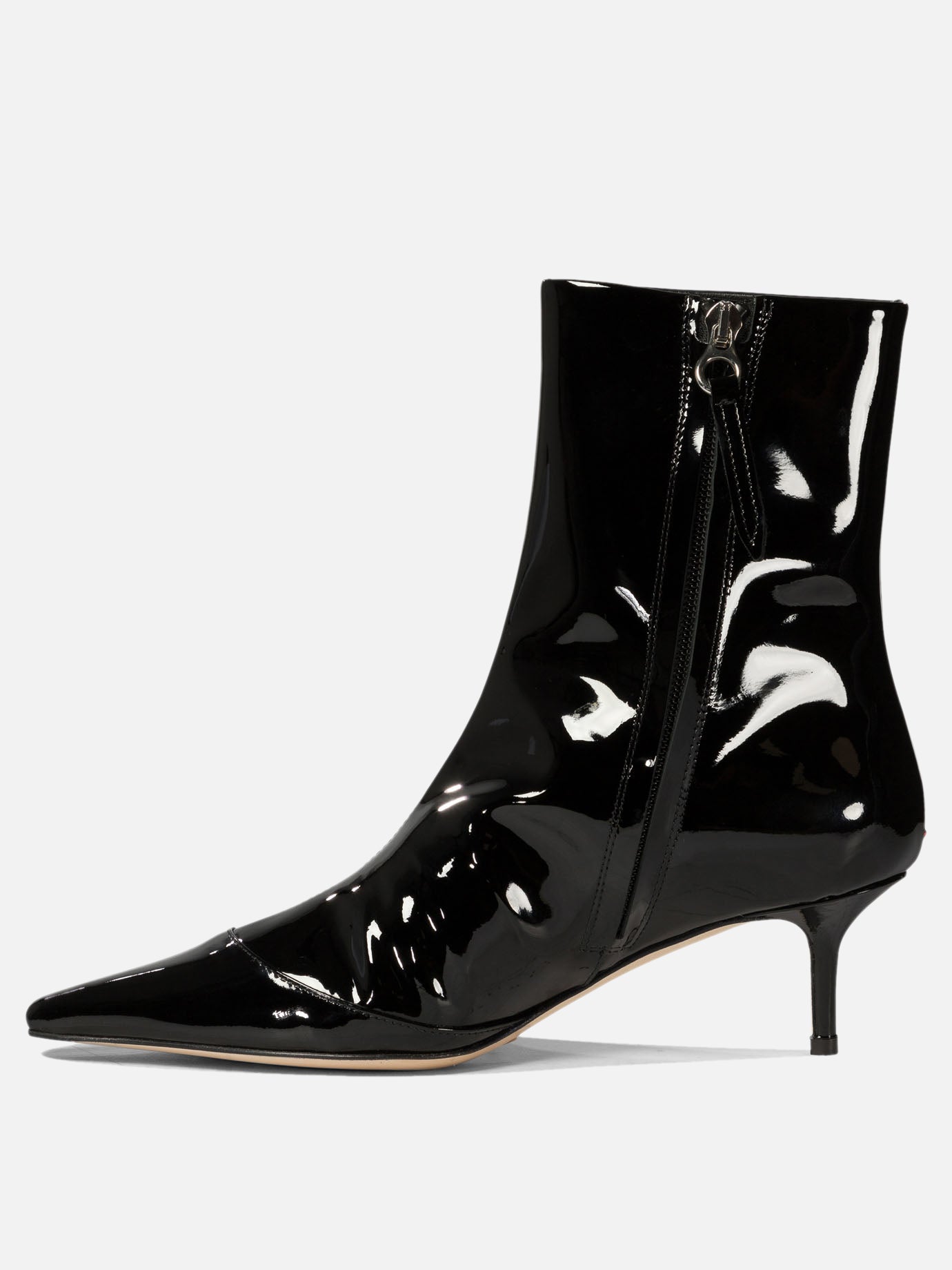 Aeyde "Roe" patent leather ankle boots Black