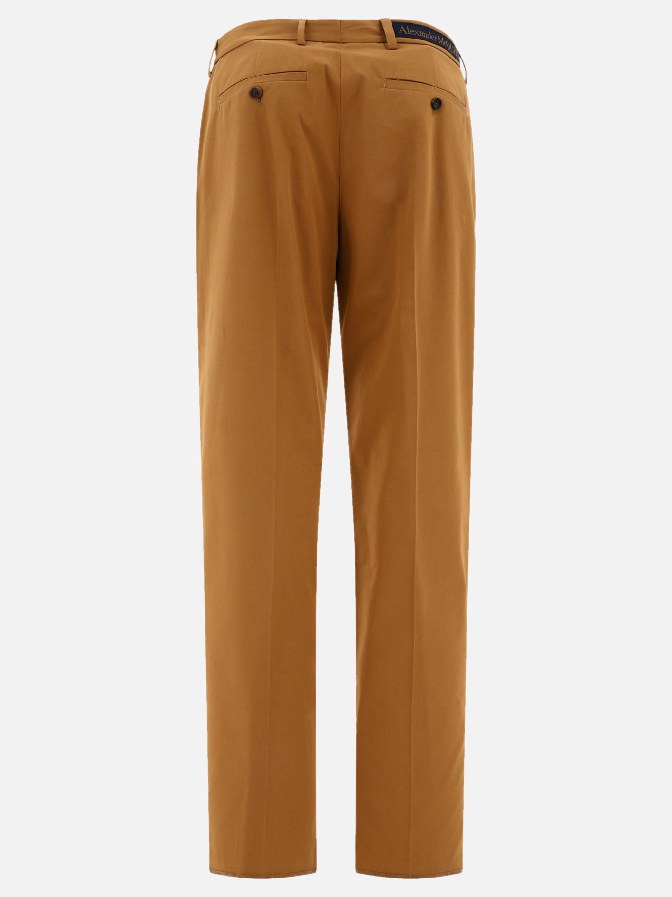 Alexander McQueen Tailored trousers with back logo Brown