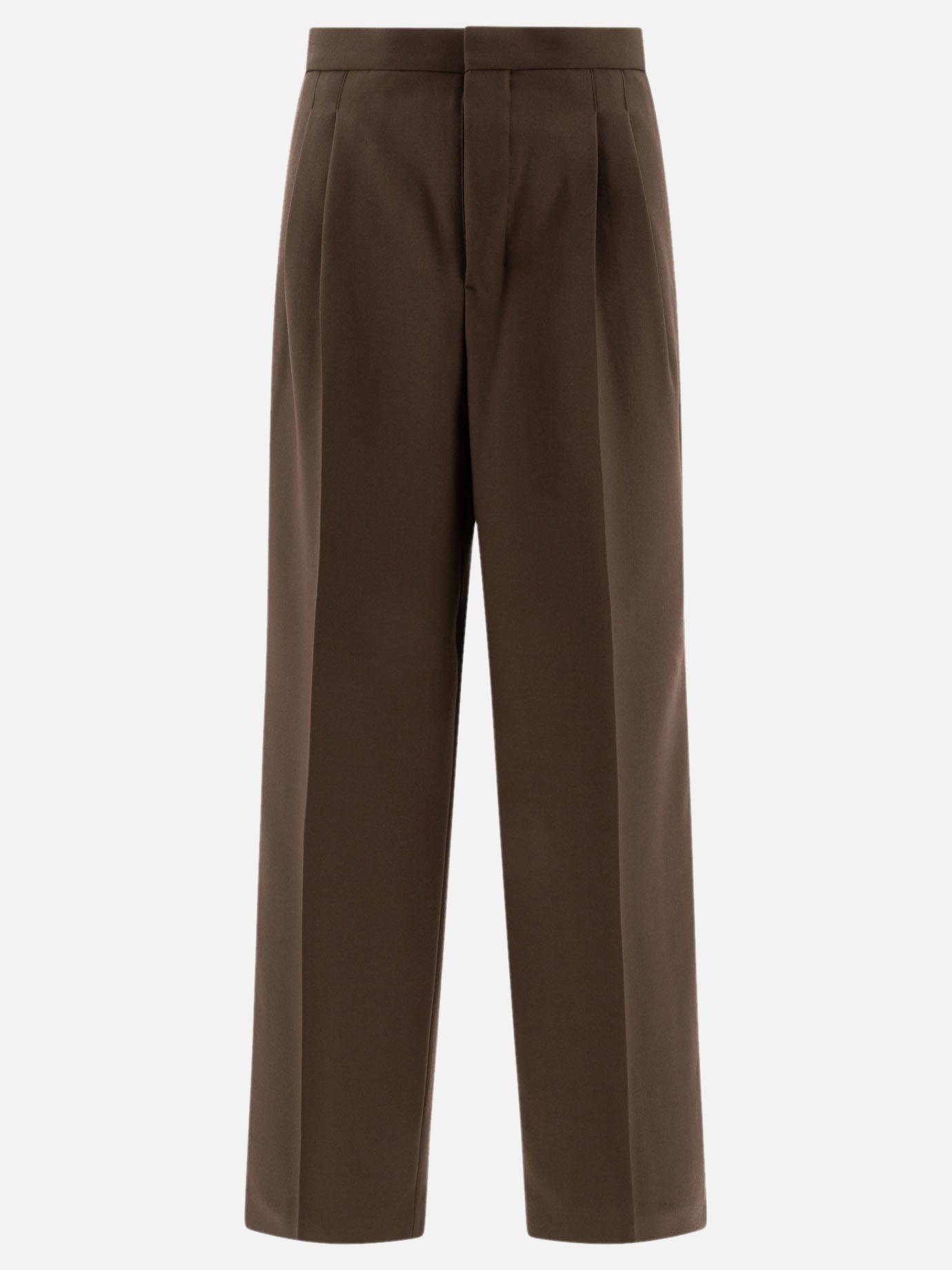 Ami Paris Wool gabardine trousers Brown