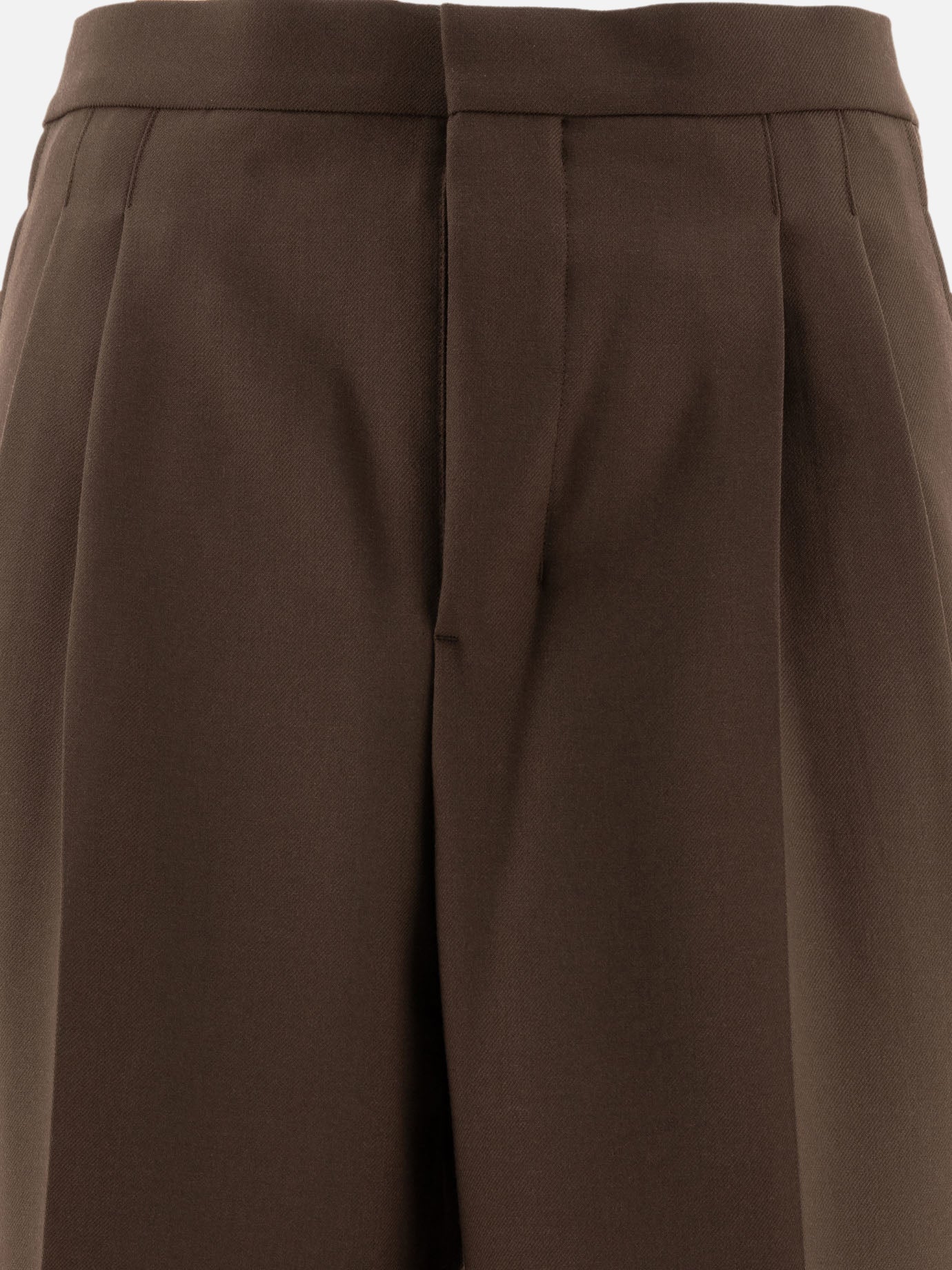 Ami Paris Wool gabardine trousers Brown