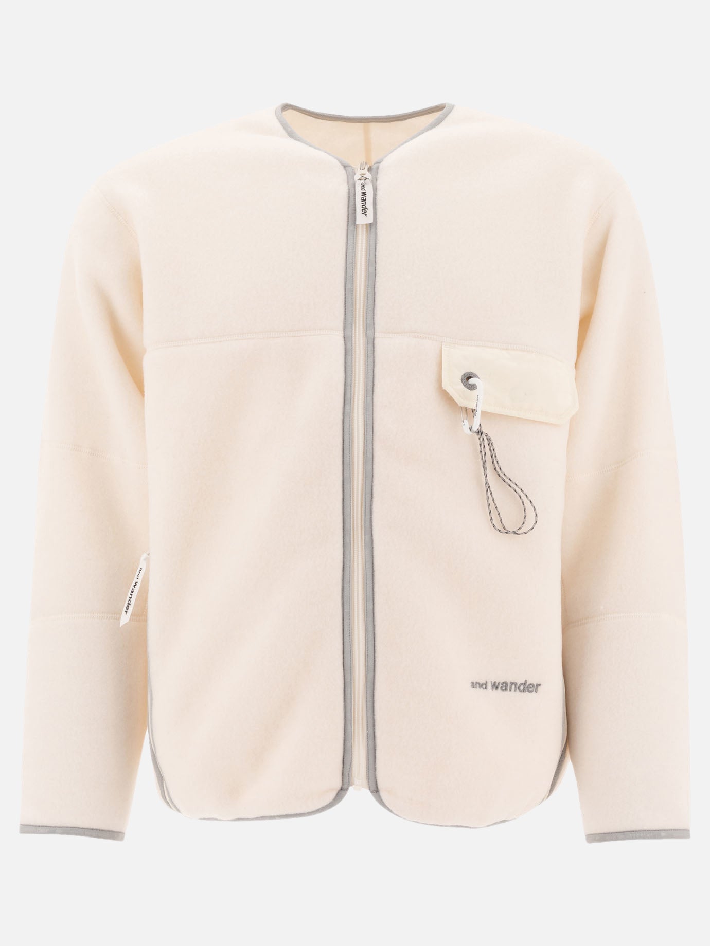 Fleece jackets Solid colour  White - and Wander Men | PDP | VIETTI Online Store | Zoom-Modal

