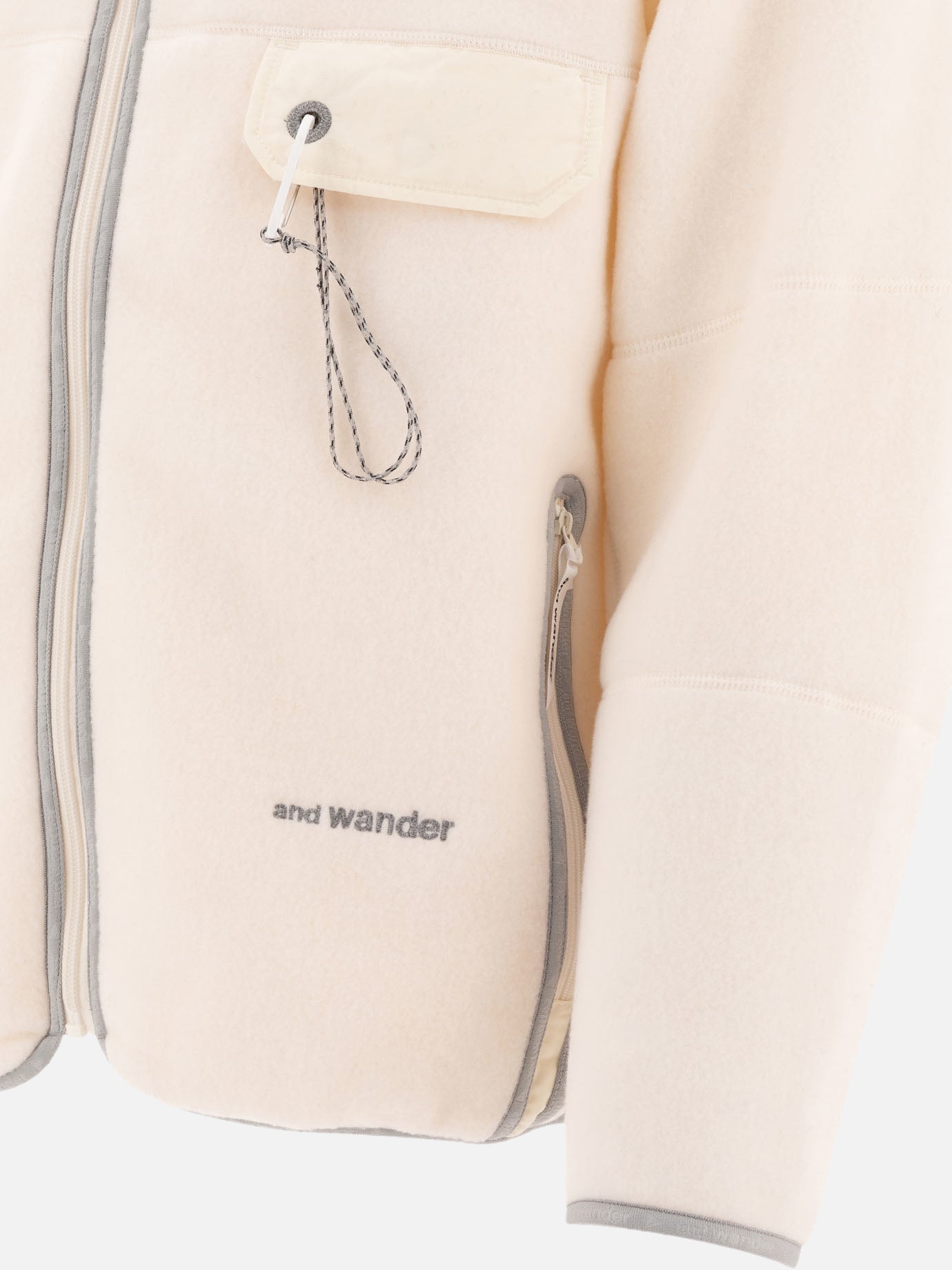 Fleece jackets Solid colour  White - and Wander Men | PDP | VIETTI Online Store | thumbnail_4