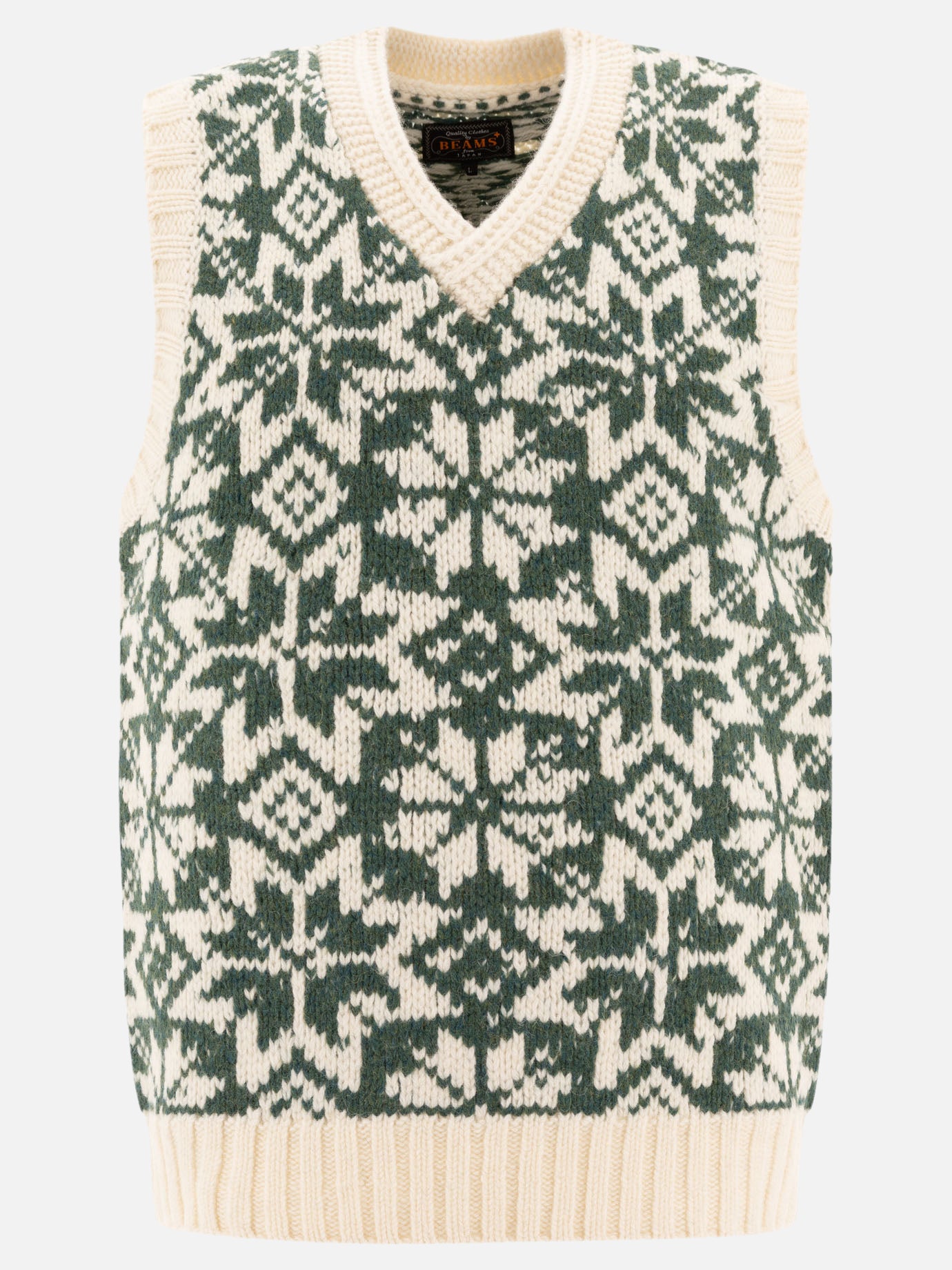 Gilet Textured knit  Verde - Beams Plus Uomo | PDP | VIETTI Online Store | thumbnail
