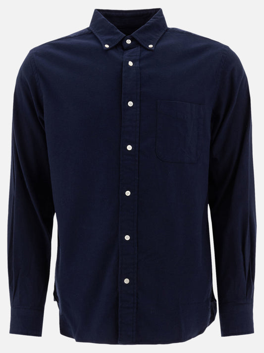 Beams Plus "BD Flannel Solid" Shirt 11588329_S Blue 1