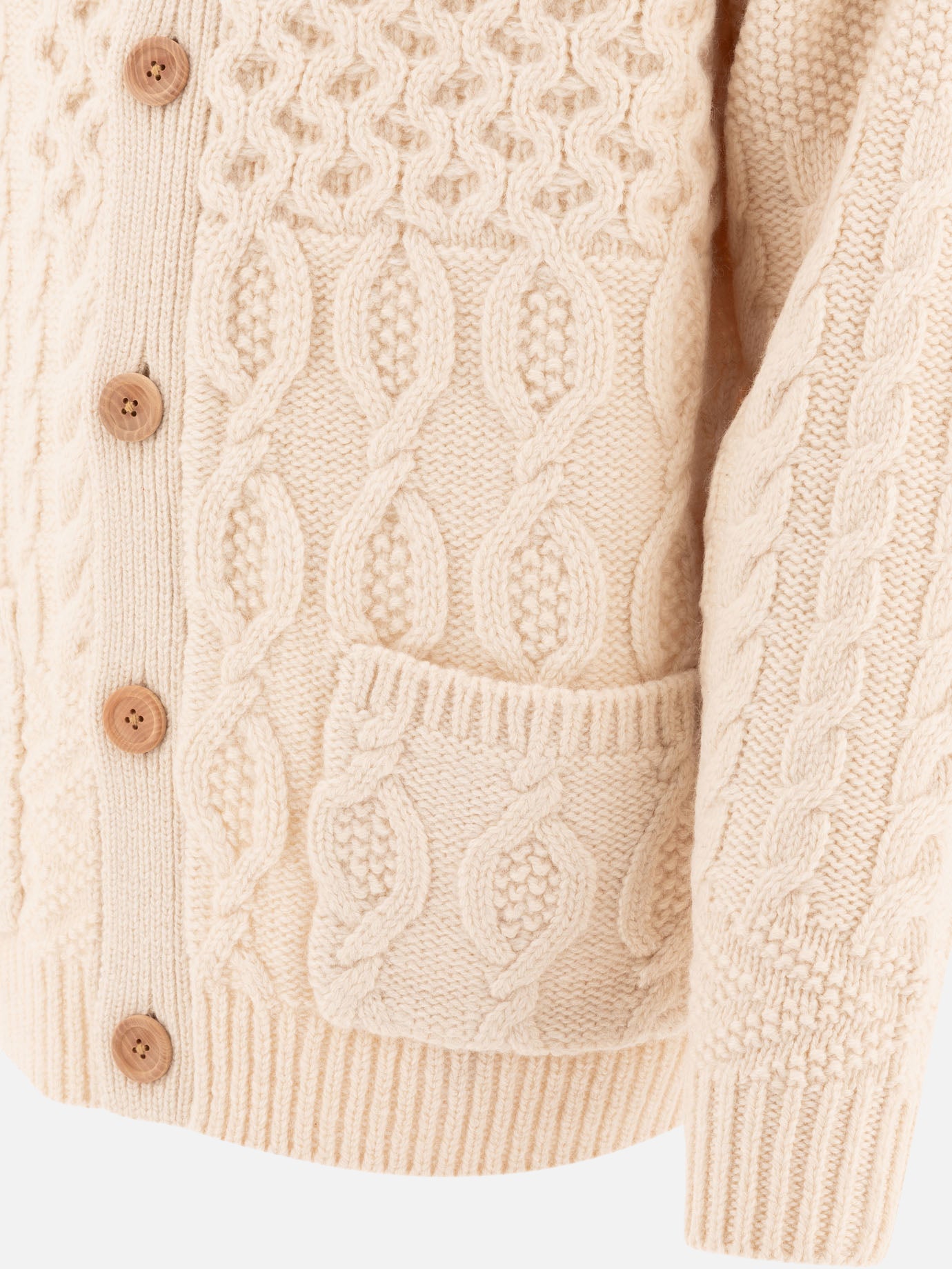 Cardigan Textured knit  Beige - Beams Plus Uomo | PDP | VIETTI Online Store | thumbnail_4