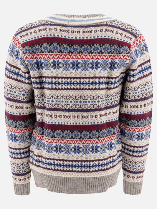 Beams Plus "Fair Isle" Sweater 14183861_S Grey 2