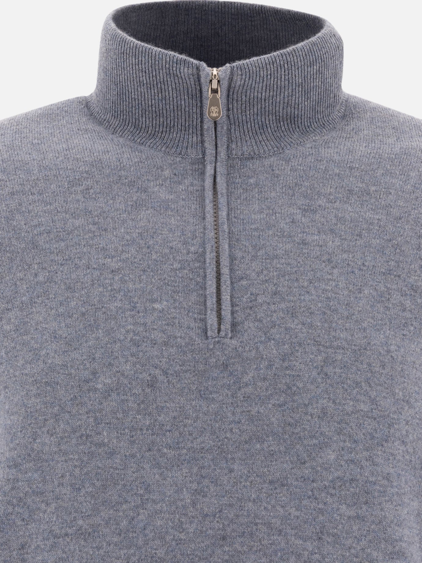 Brunello Cucinelli Half-zip cashmere sweater Light blue