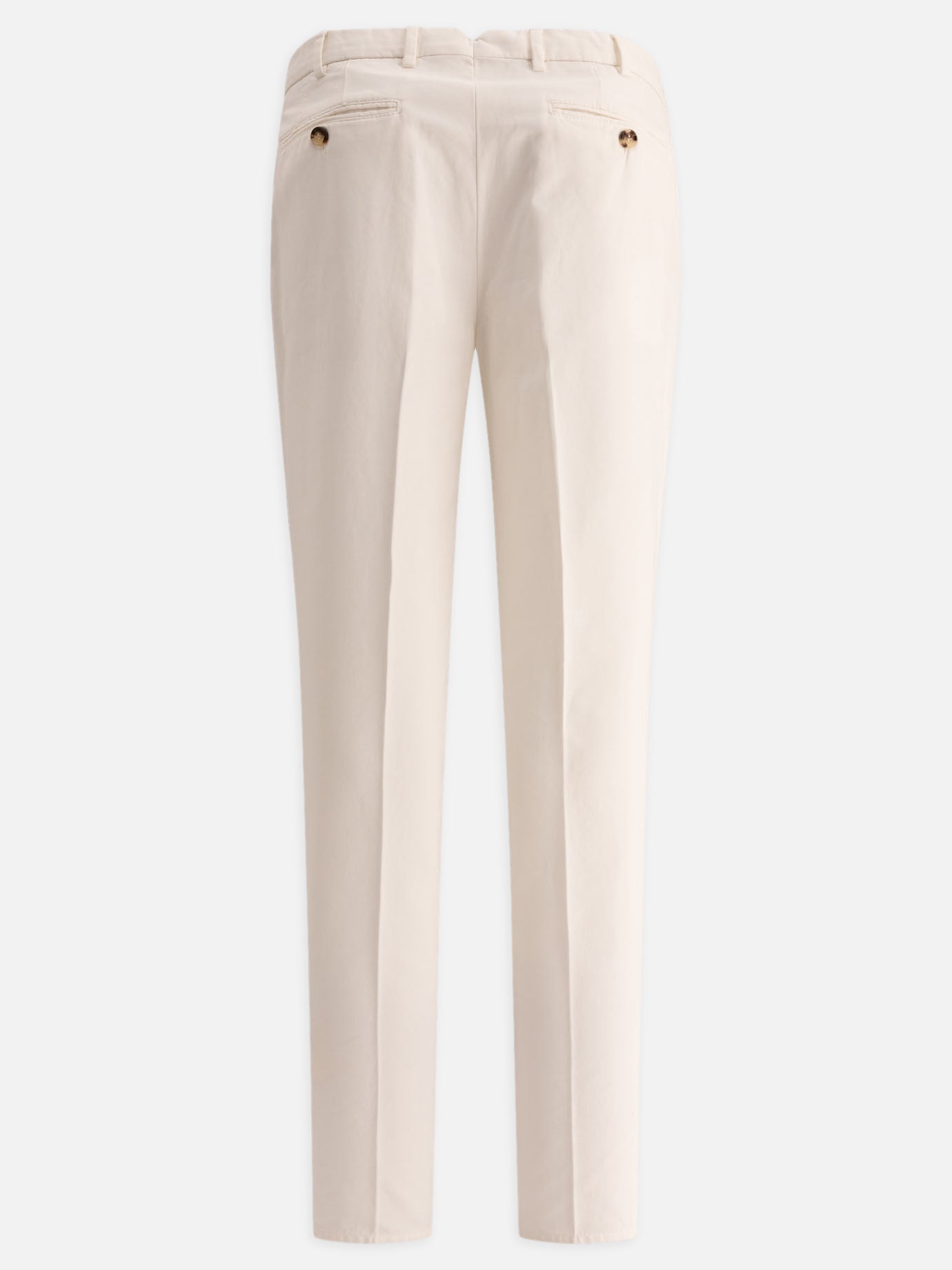 Garment-dyed trousers in twisted cotton gabardine