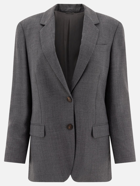 Blazer monopetto in misto lana