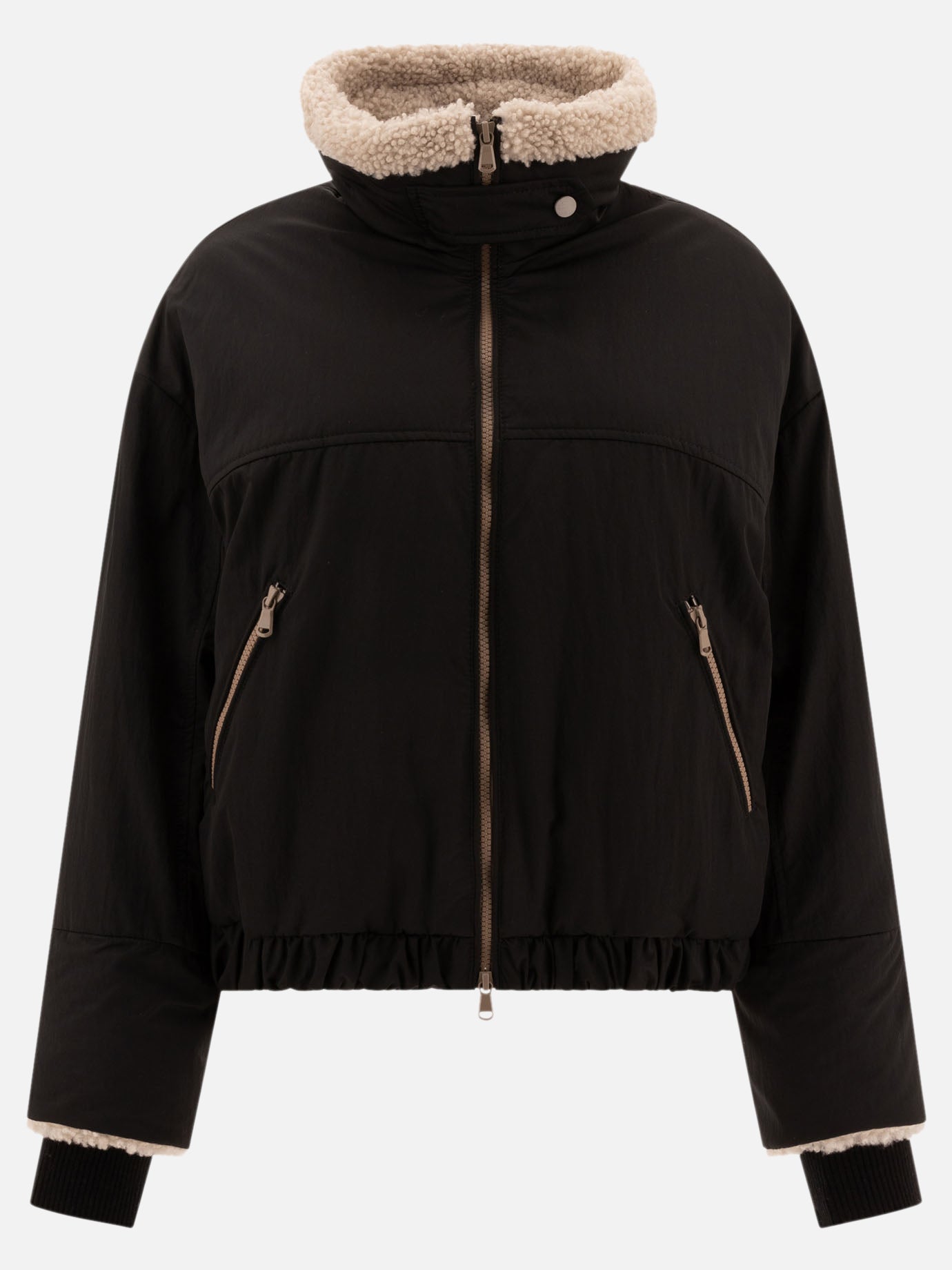 Down jackets Solid colour  Black - Brunello Cucinelli Women | PDP | VIETTI Online Store | Zoom-Modal
