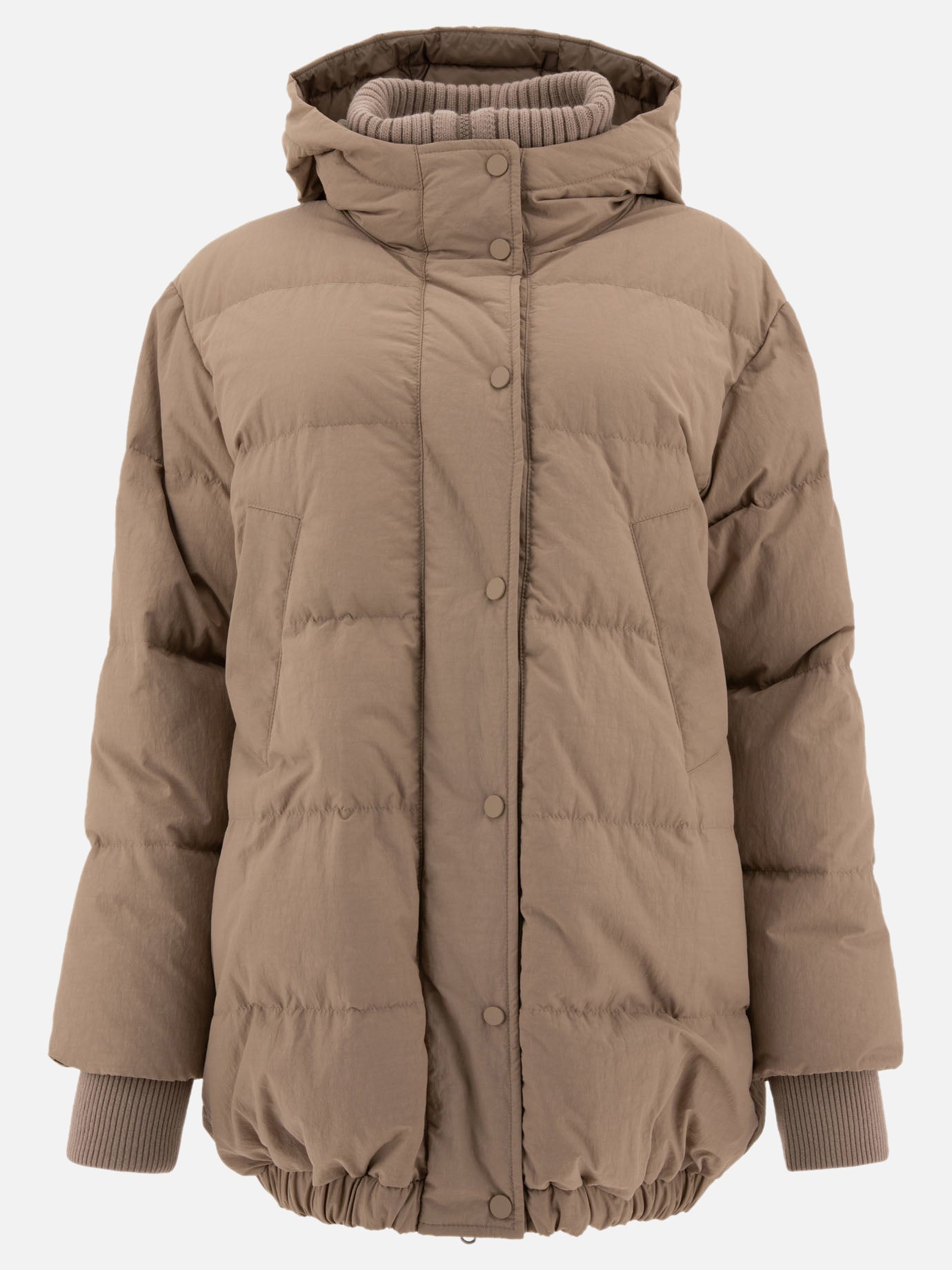 Brunello Cucinelli Down jacket in technical cotton Beige