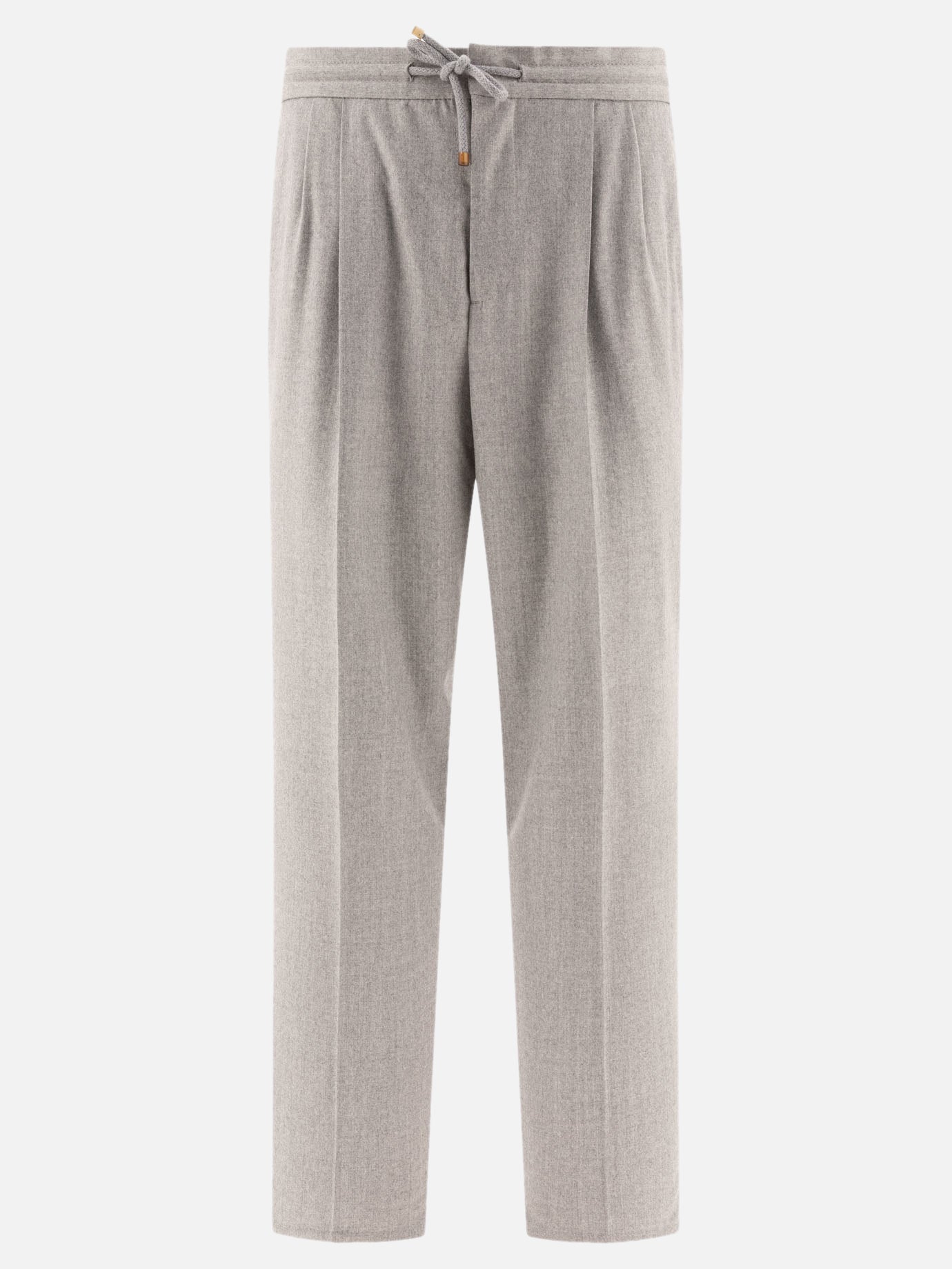 Brunello Cucinelli Trousers with drawstring and double pleats Grey