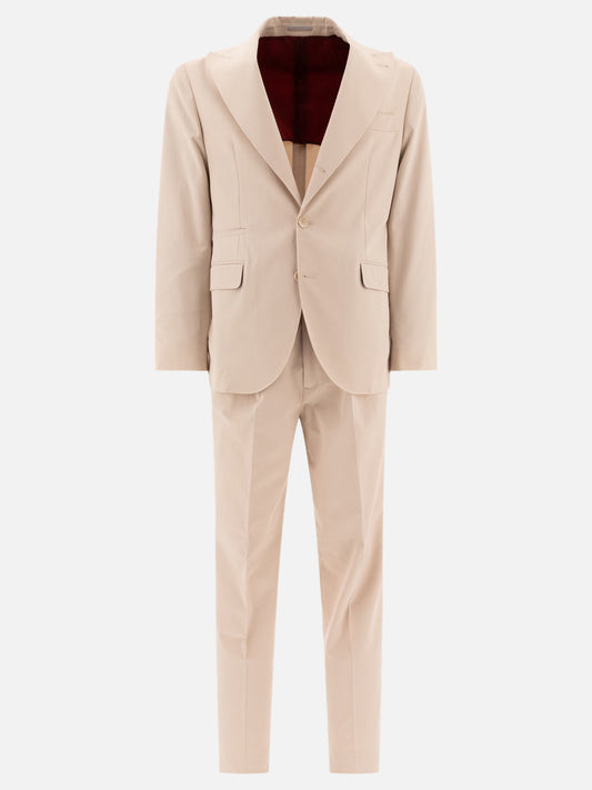 Brunello Cucinelli Single-breasted suit in cotton gabardine Beige