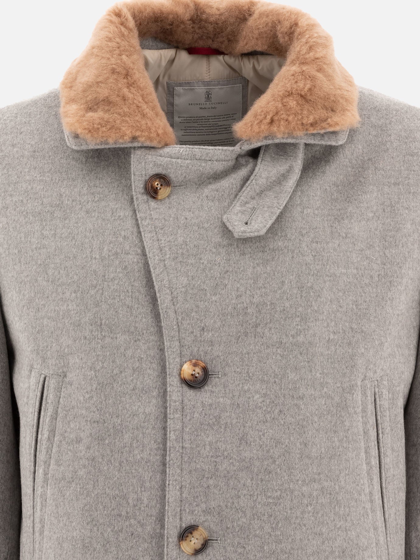 Brunello Cucinelli Bonded cashmere beaver coat Grey