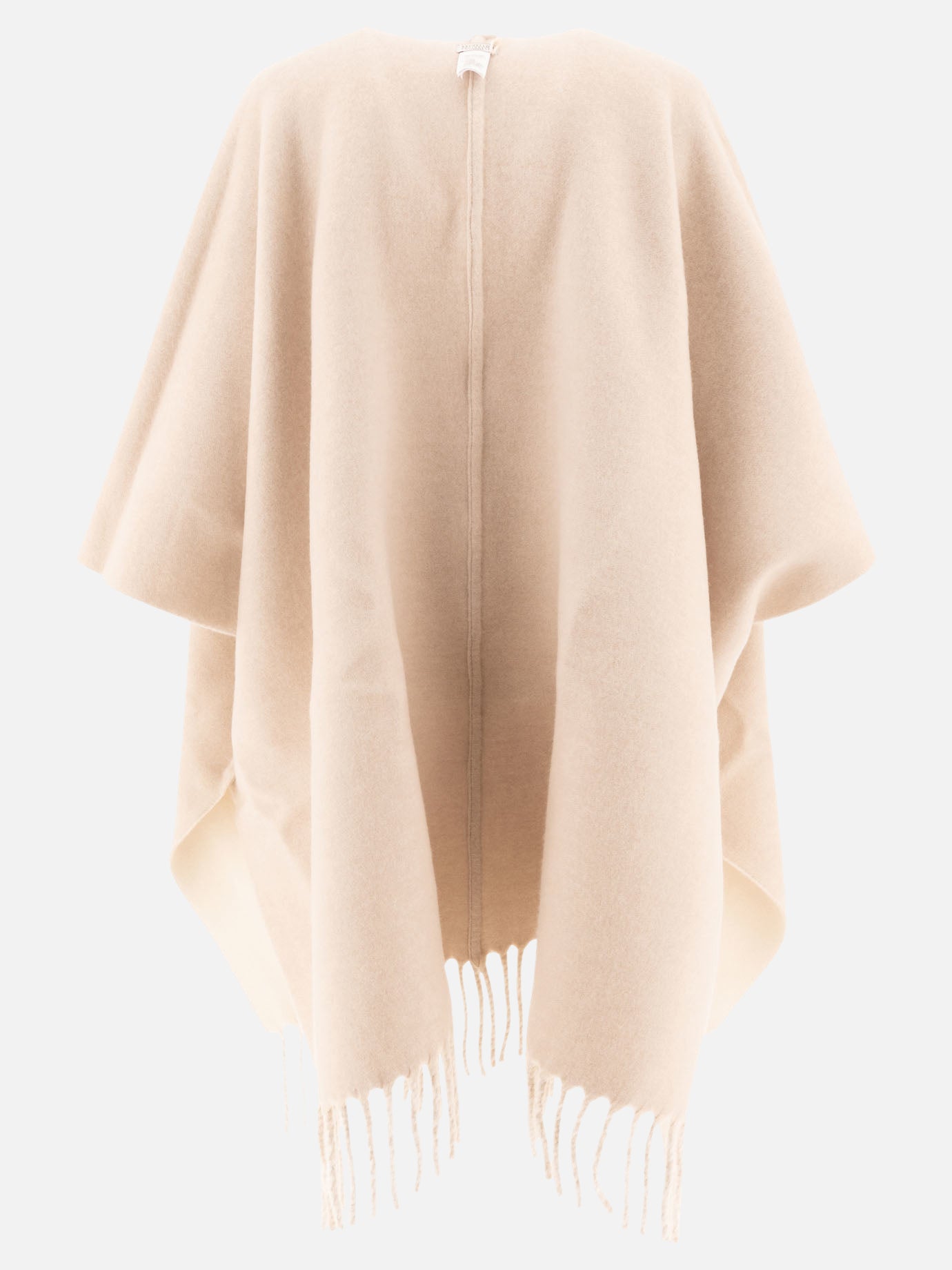 Poncho in maglia double di lana e cashmere