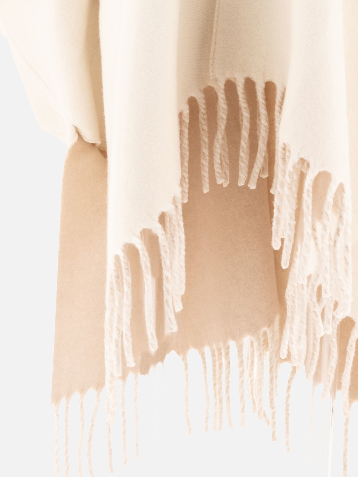 Poncho in maglia double di lana e cashmere