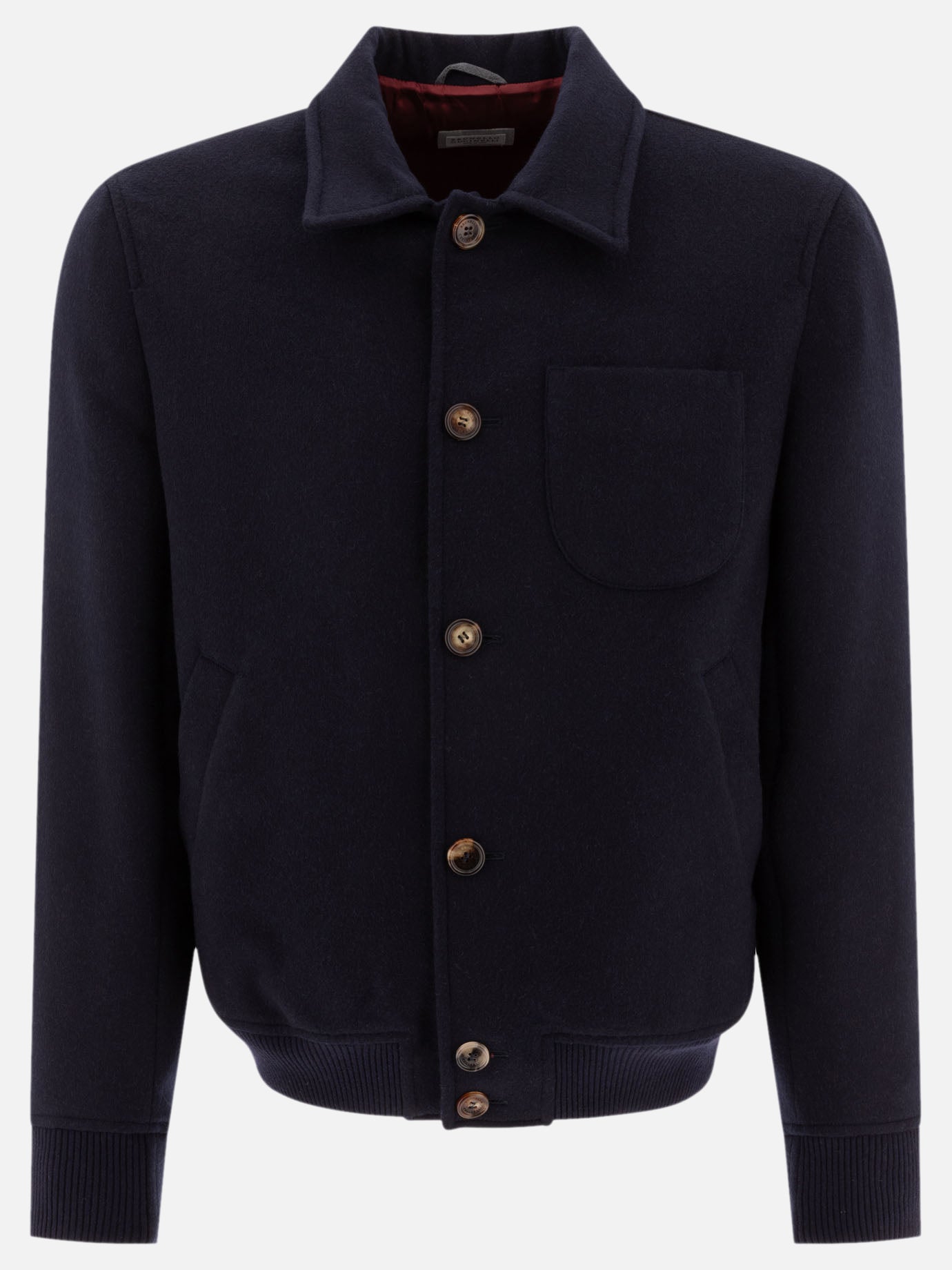 Bomber jackets Solid colour  Blue - Brunello Cucinelli Men | PDP | VIETTI Online Store | Zoom-Modal
