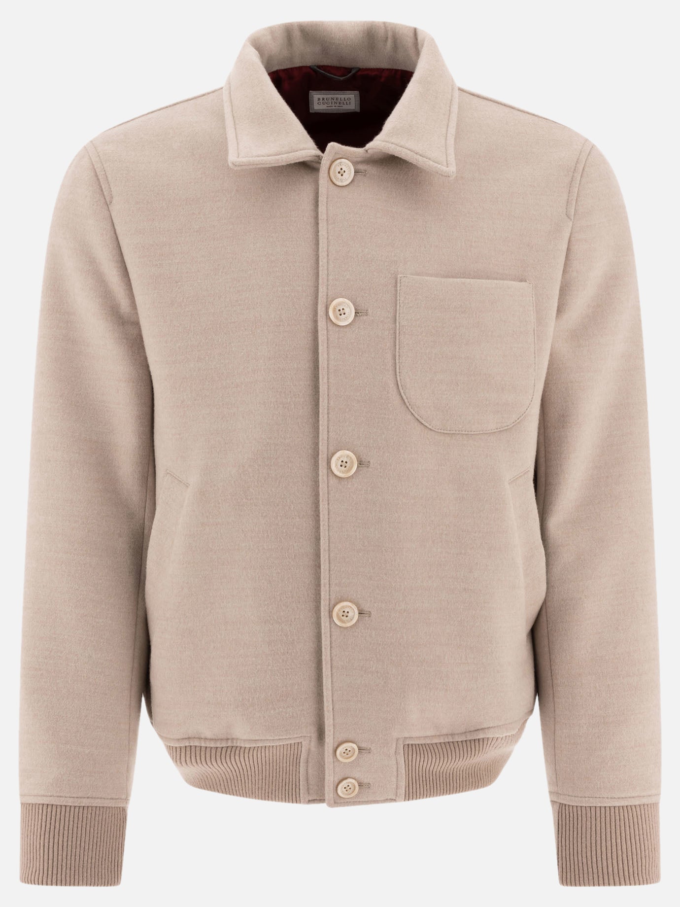 Bomber jackets Solid colour  Beige - Brunello Cucinelli Men | PDP | VIETTI Online Store | Zoom-Modal
