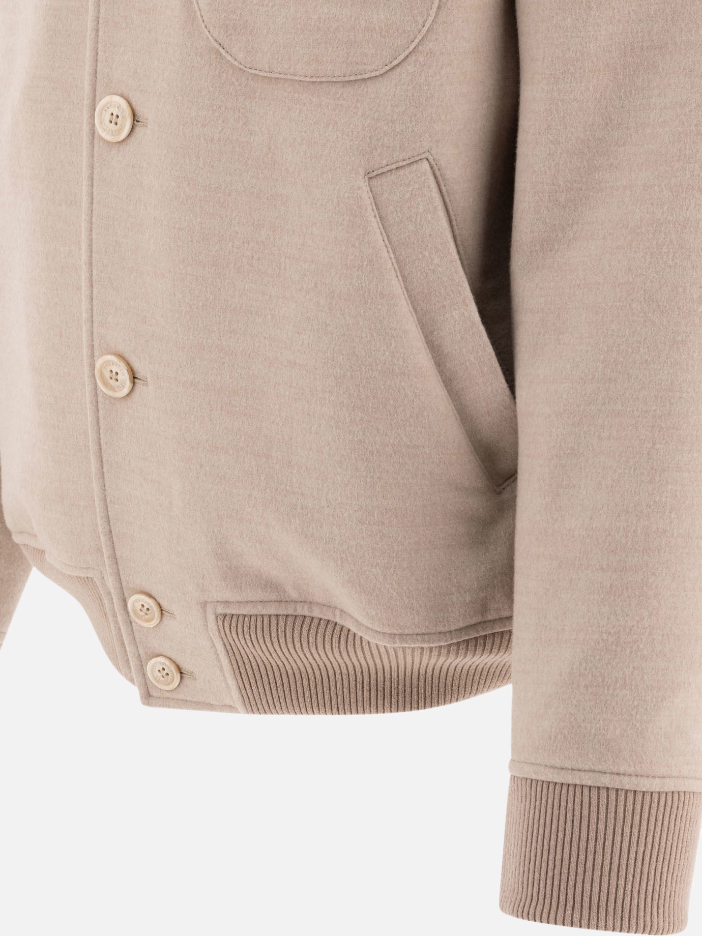 Bomber jackets Solid colour  Beige - Brunello Cucinelli Men | PDP | VIETTI Online Store | thumbnail_4