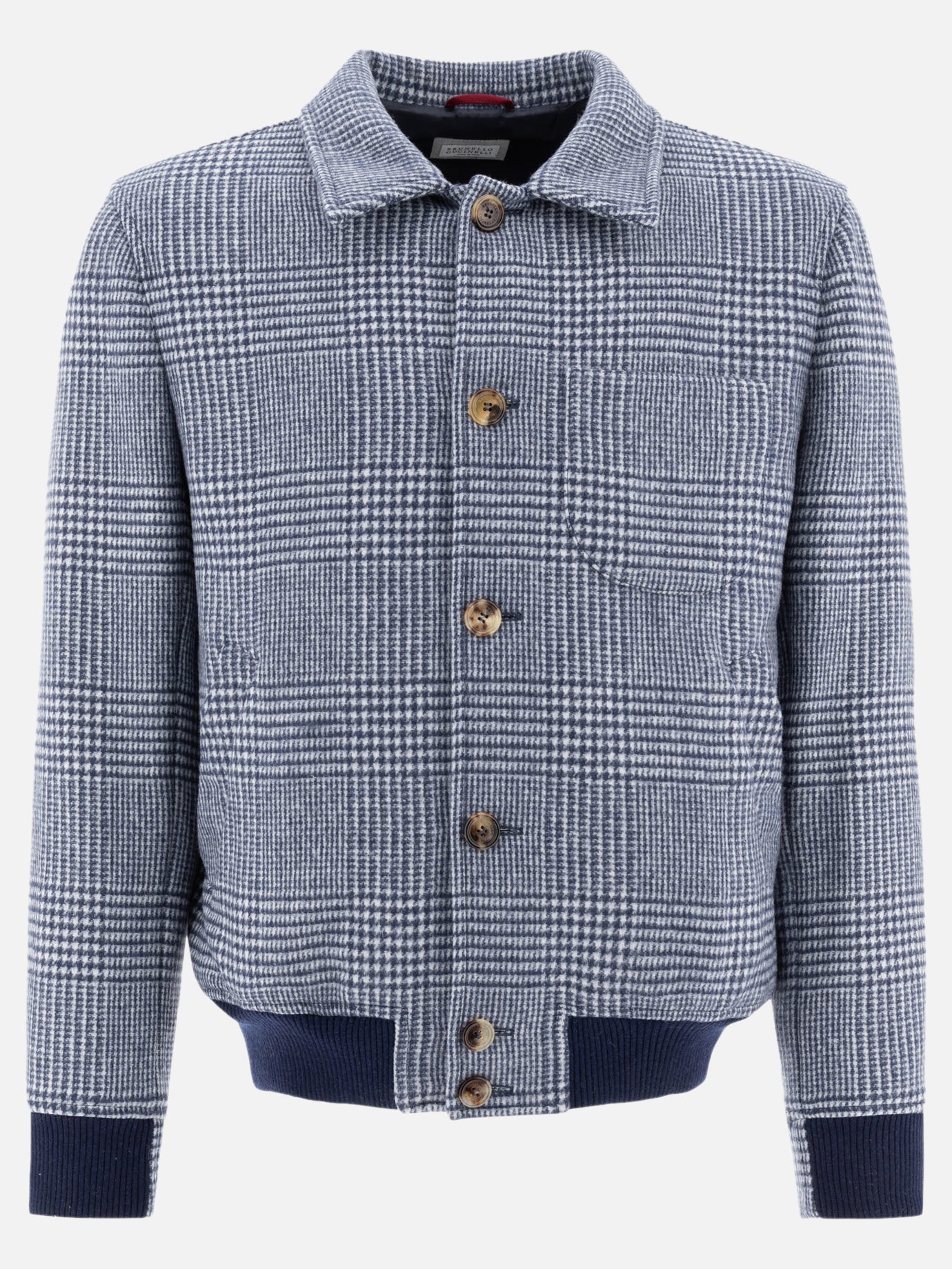 Bomber jackets Prince of Wales  Blue - Brunello Cucinelli Men | PDP | VIETTI Online Store | Zoom-Modal
