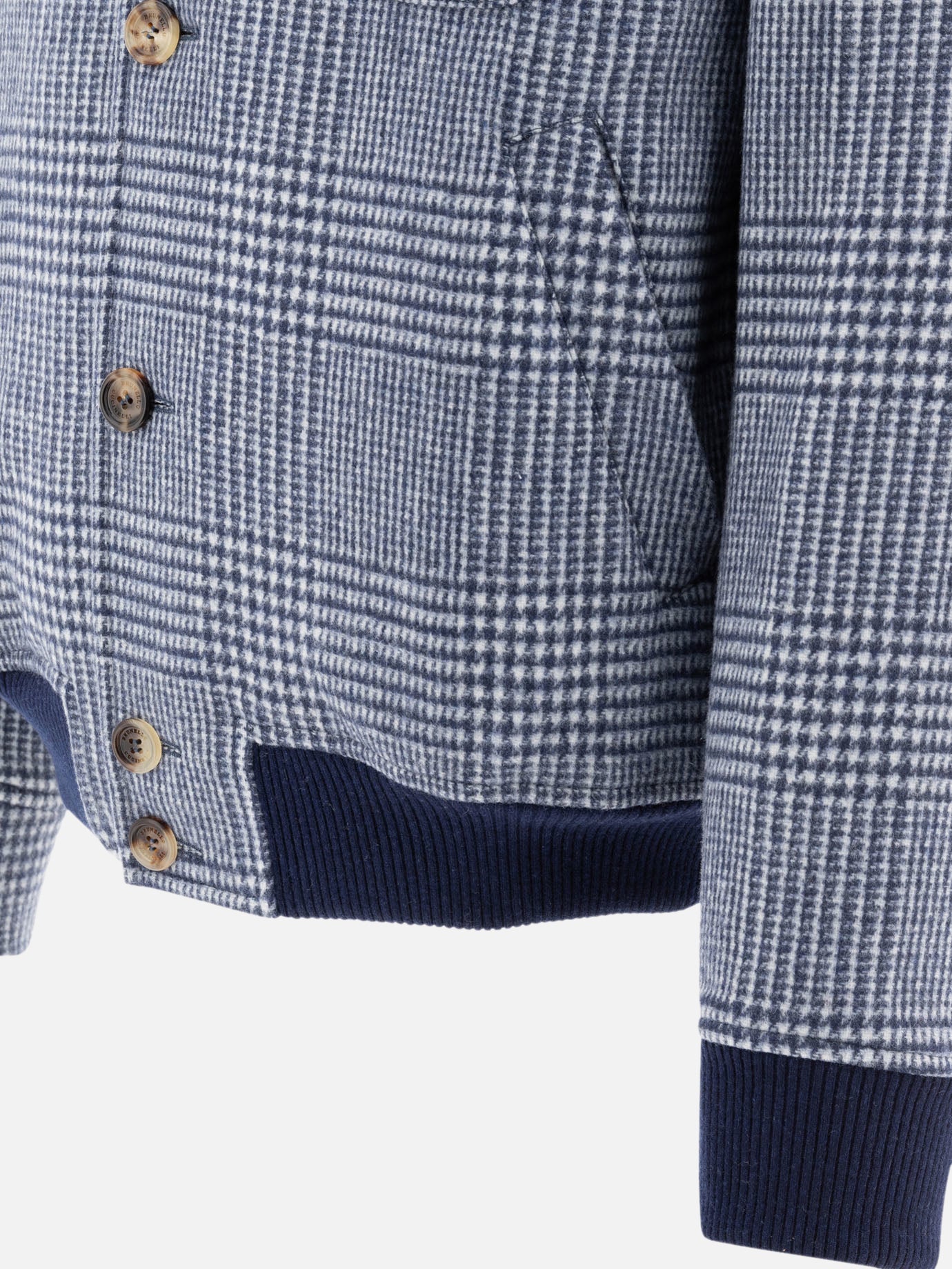 Bomber jackets Prince of Wales  Blue - Brunello Cucinelli Men | PDP | VIETTI Online Store | Zoom-Modal_4
