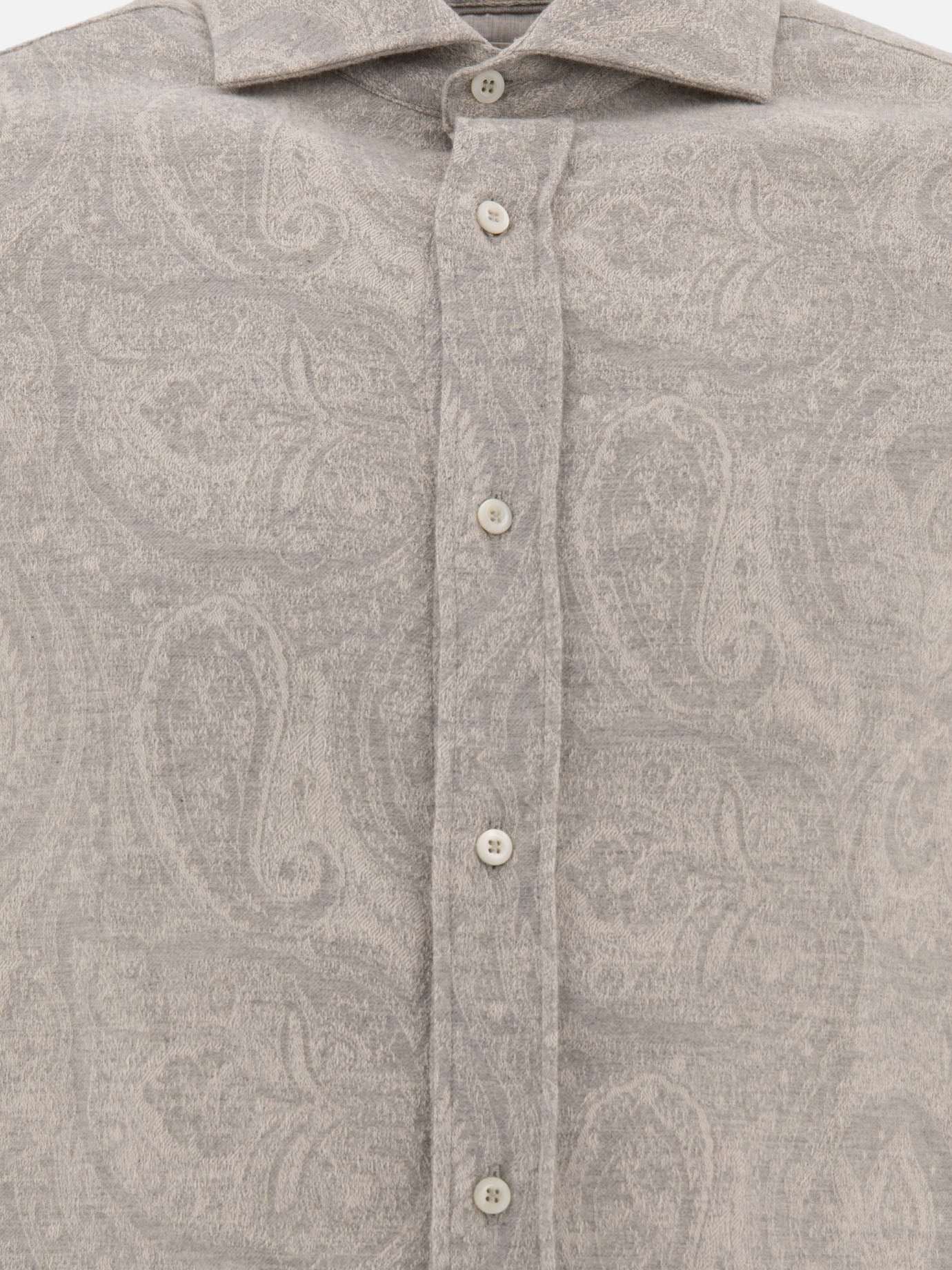 Brunello Cucinelli Paisley jacquard flannel shirt Grey